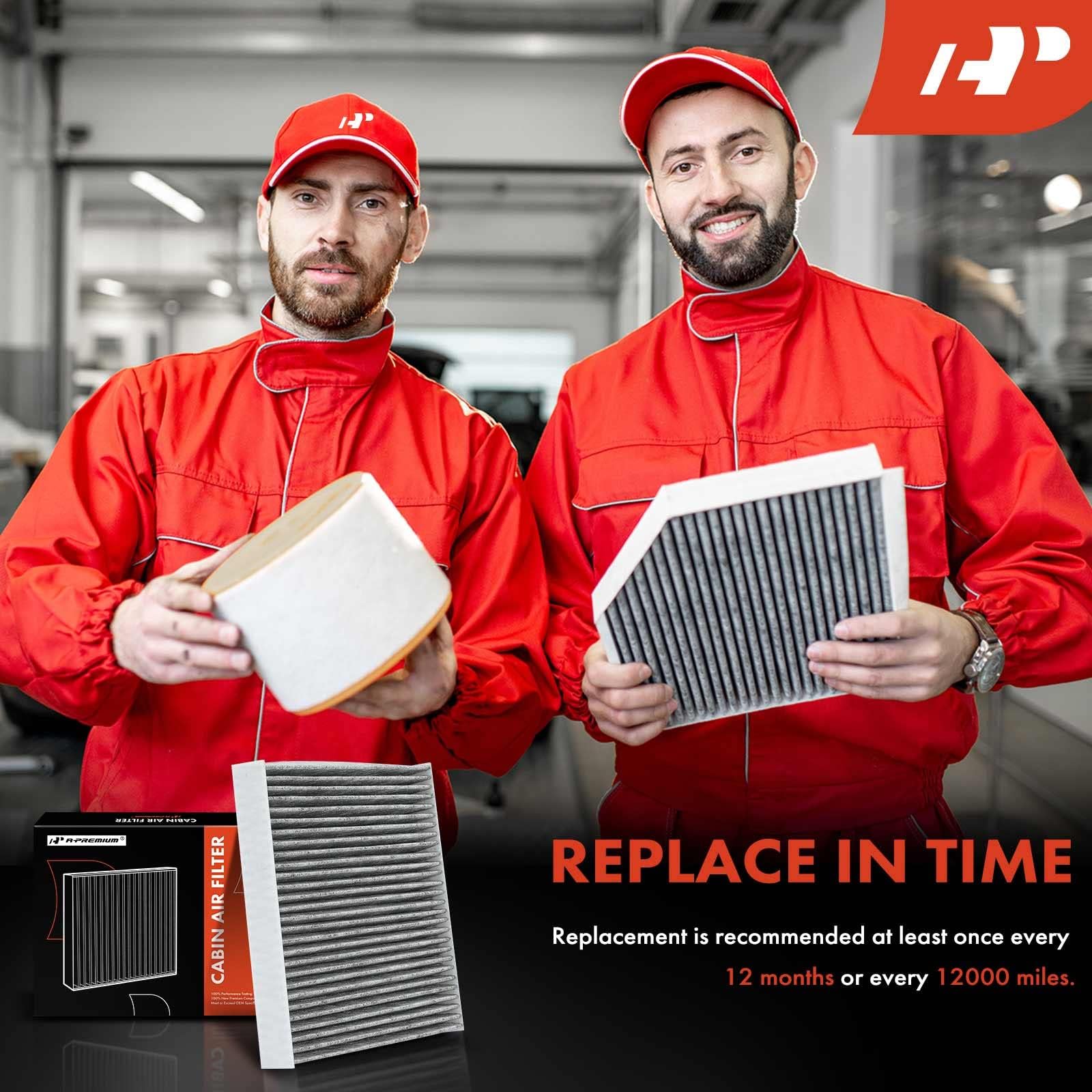 A-Premium 2-Pc Cabin Air Filter With Activated Carbon Compatible With Hyundai Accent 2018-2022, Elantra 2017-2020, Elantra Gt &