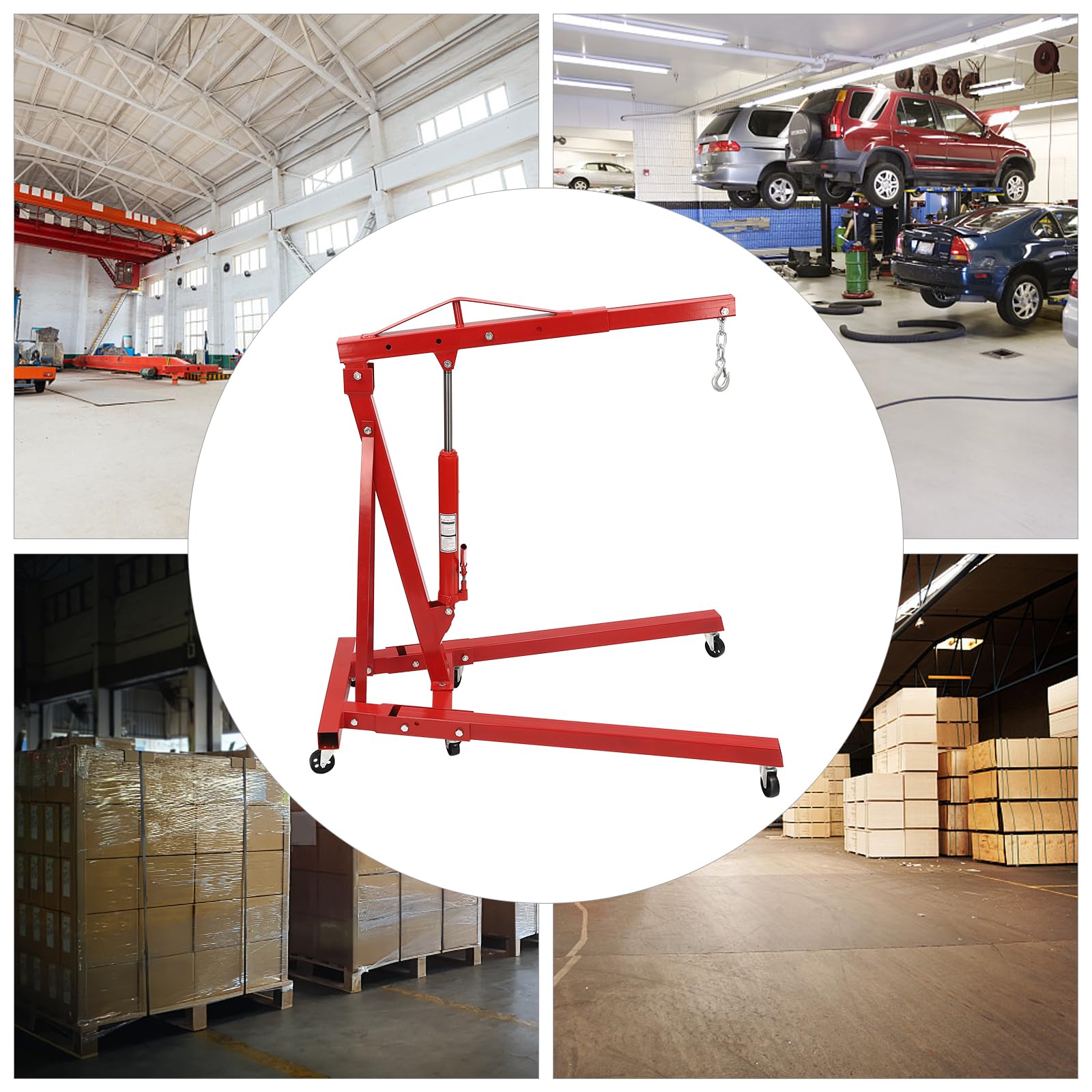2 Ton Folding Engine Hoist Cherry Picker Shop Crane Hoist Lift,Folding Engine Shop Crane Hoist Lift, Heavy Cherry Picker with 6