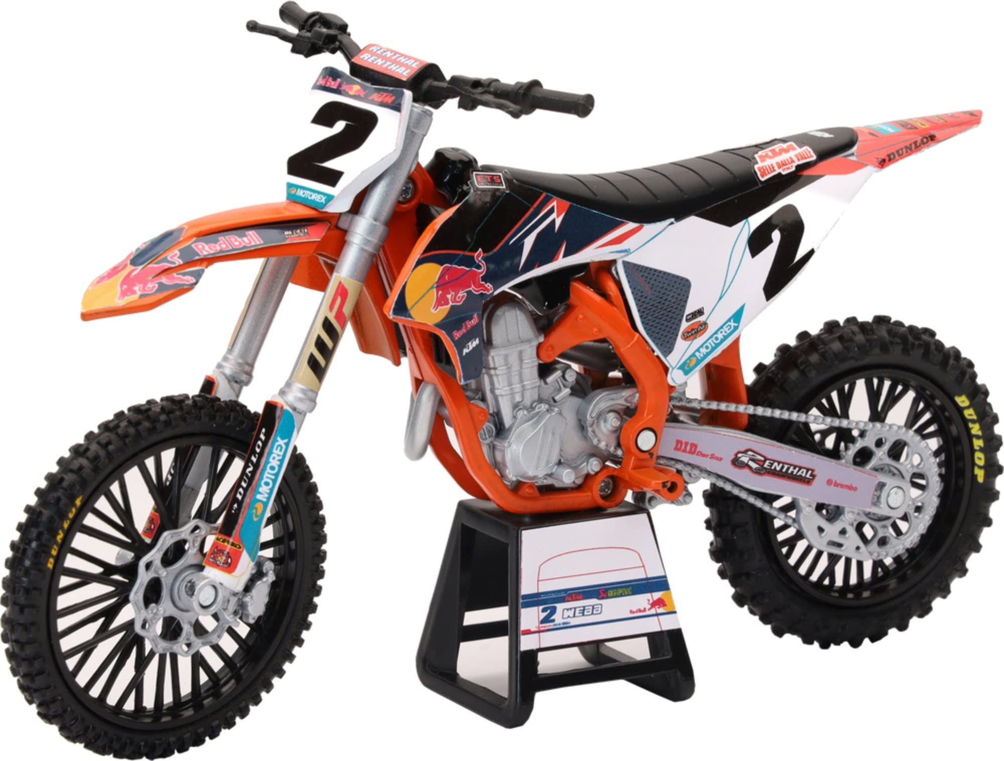 NewRay KTM 450 SX-F Motorcycle Diecast Model 1/12 - Red, Model 58353, Plastic, Cooper Webb Red Bull KTM Factory Racing