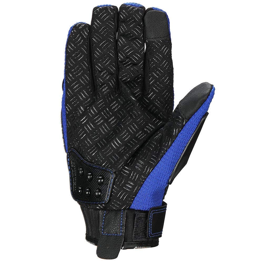 Steel Outdoor Knuckle Motorcycle Motorbike Powersports Safety Gloves (X-Large, Blue)