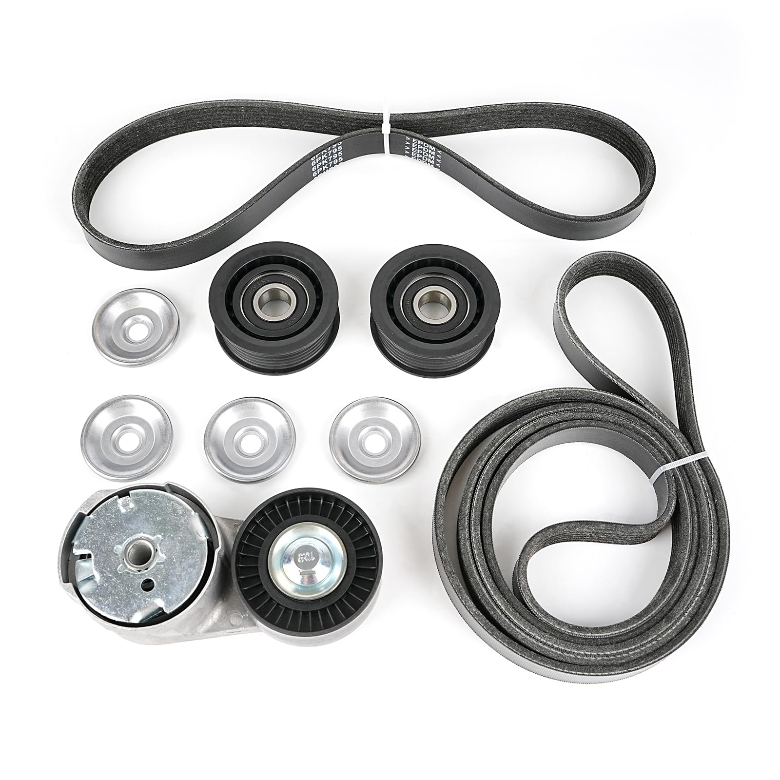 Tykick Serpentine Belt Tensioner and Idler Pulley Kit for Maserati Ghibli Levante Quattroporte S Q4 2014 2015 2016 2017 2018 201