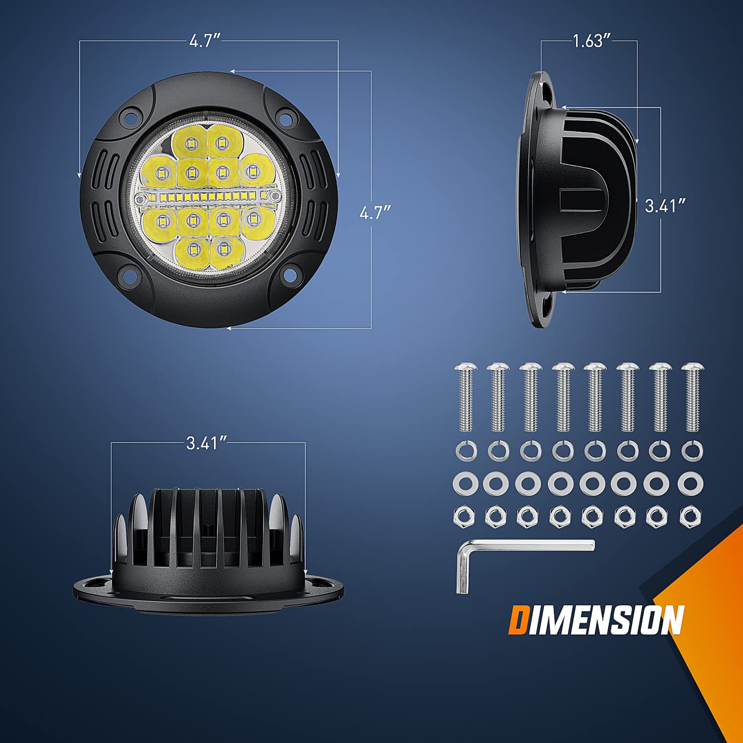 Nilight 5" LED Light Pods - 36W Upgraded Spot Flood Combo, 2Pcs Aluminum Driving Lights for Offroad 4x4 Truck SUV, Model W1924