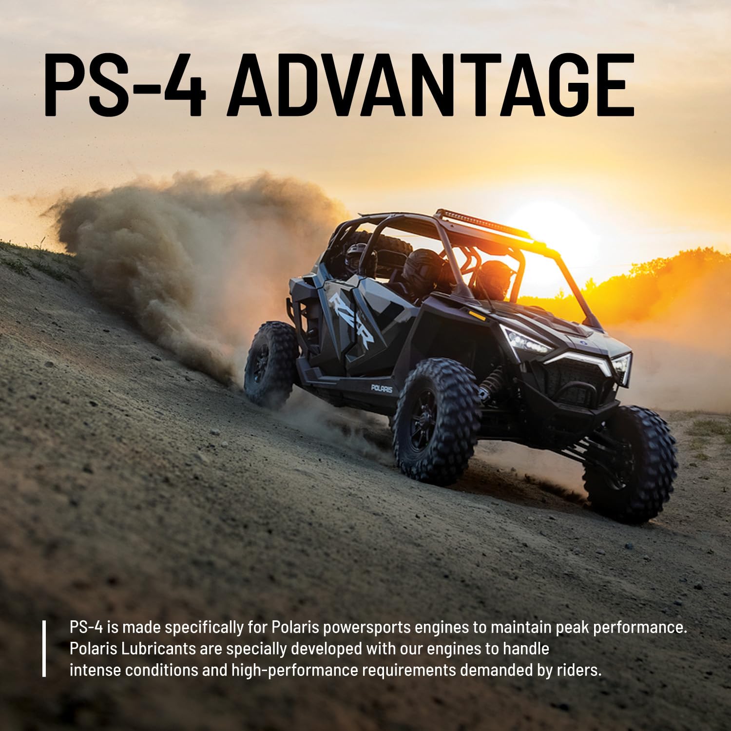 Polaris PS4 All-Season 5W50 Synthetic Motor Oil, 1 Gallon, Model 2876245, Blue, Ideal for RANGER, GENERAL, RZR, Sportsman,