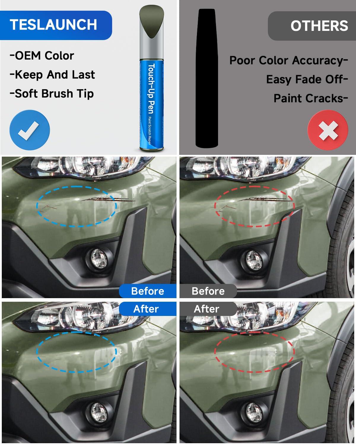 K4X Wilderness Green Metallic Compatible with Subaru Exact Match Touch Up Paint Car Scratch Repair