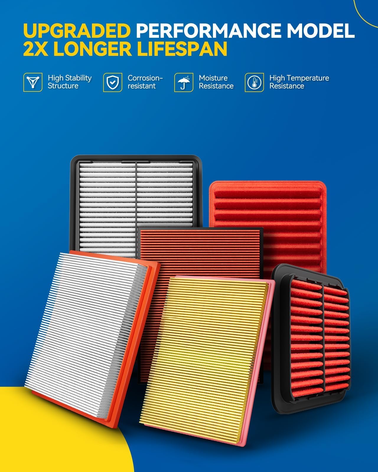 Philtop Upgraded Engine Air Filter Ca11943 Replacement For Hyundai Santa Fe 2019-2020, Palisade, Santa Fe Sport & Kia Sedona 201