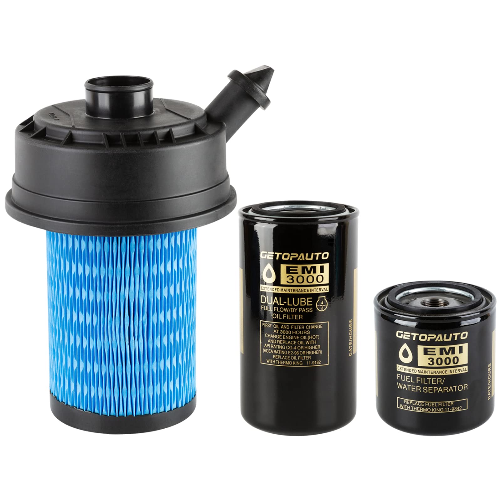 Getopauto 11-9300 11-9342 11-9182 Oil Fuel Air Filter Maintenance Kit Compatible With Thermo King Sb190 Sb210 Sb230 Sb300 Sb330