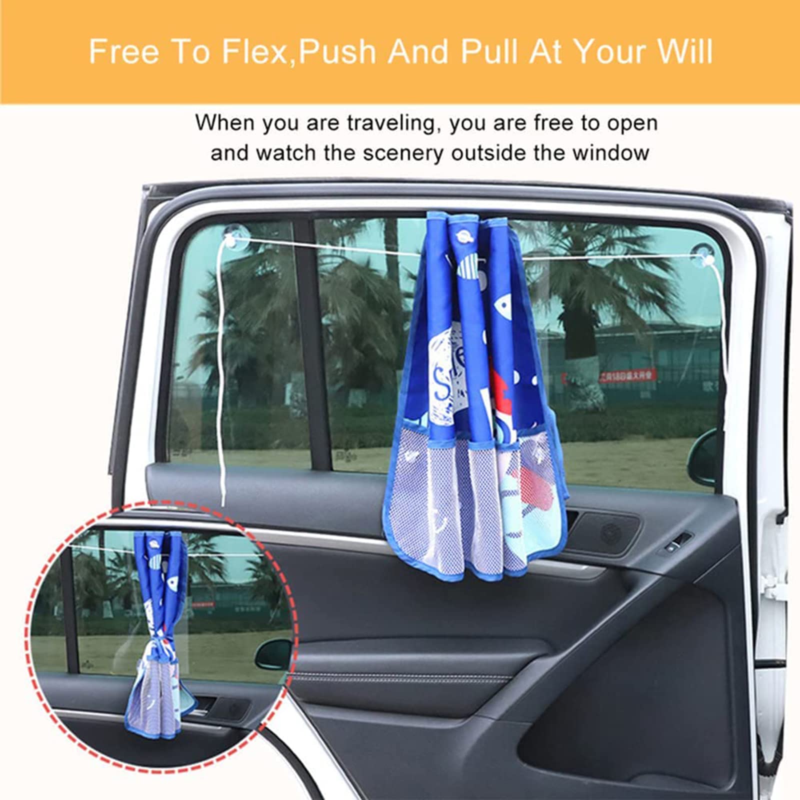 Car Sun Shade For Baby Kids Children 2 Pack Car Side Window Curtain Protector Protects From Sun Glare Heat Blocks Uv Rays Glare Car Interior Sun Blocker Blind (Boat)