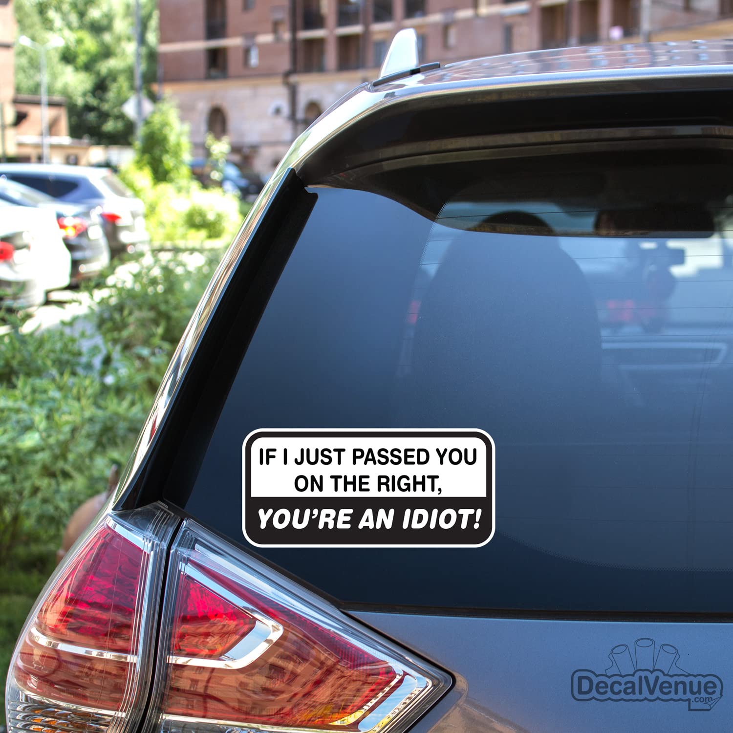 If I Passed You On The Right, You'Re An Idiot Vinyl Bumper Stickers (3 Pack) (8.5 Inch) Funny Decals