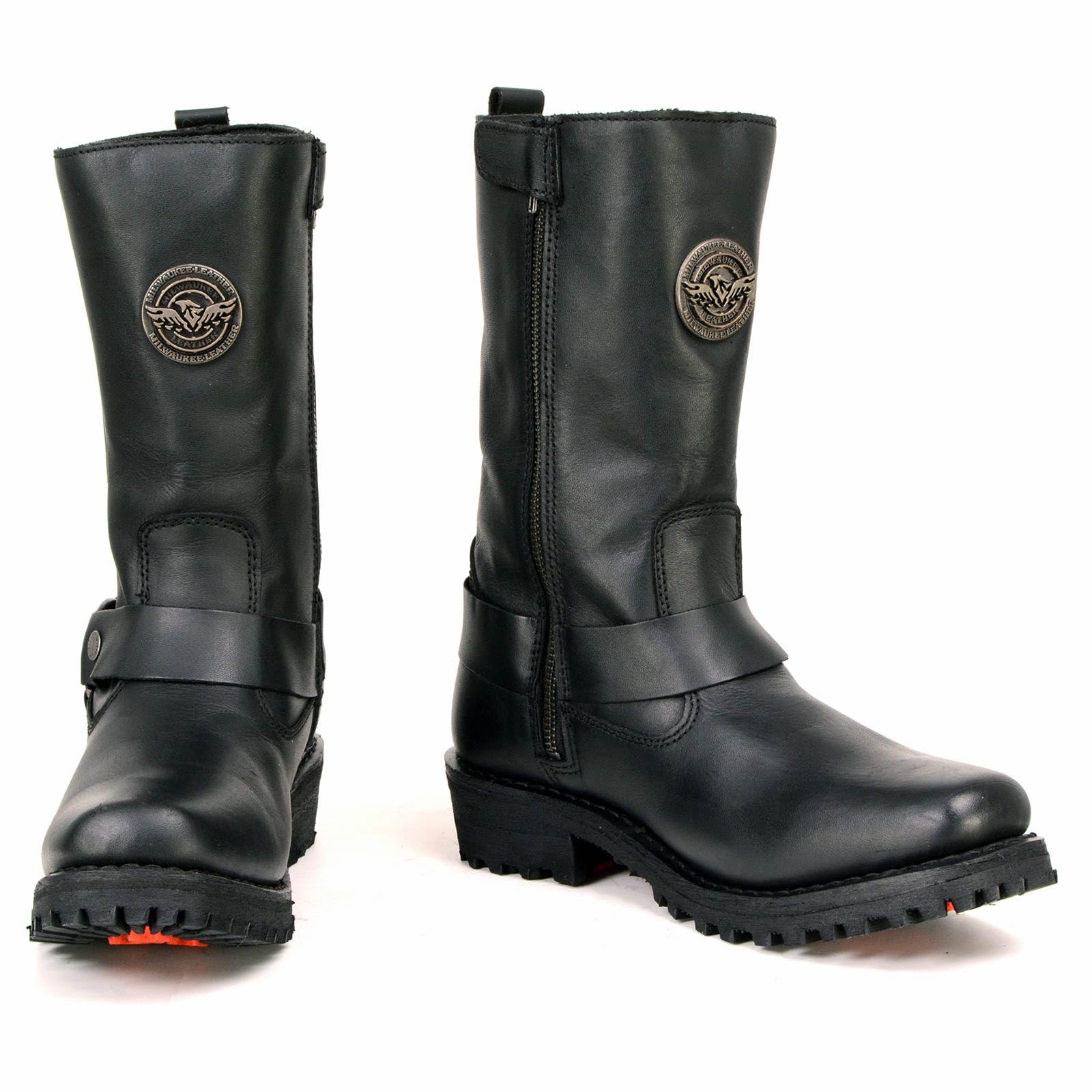 Milwaukee Leather Women's Black Leather 11" Classic Harness Motorcycle Boots, Size 5, Model MBL9360