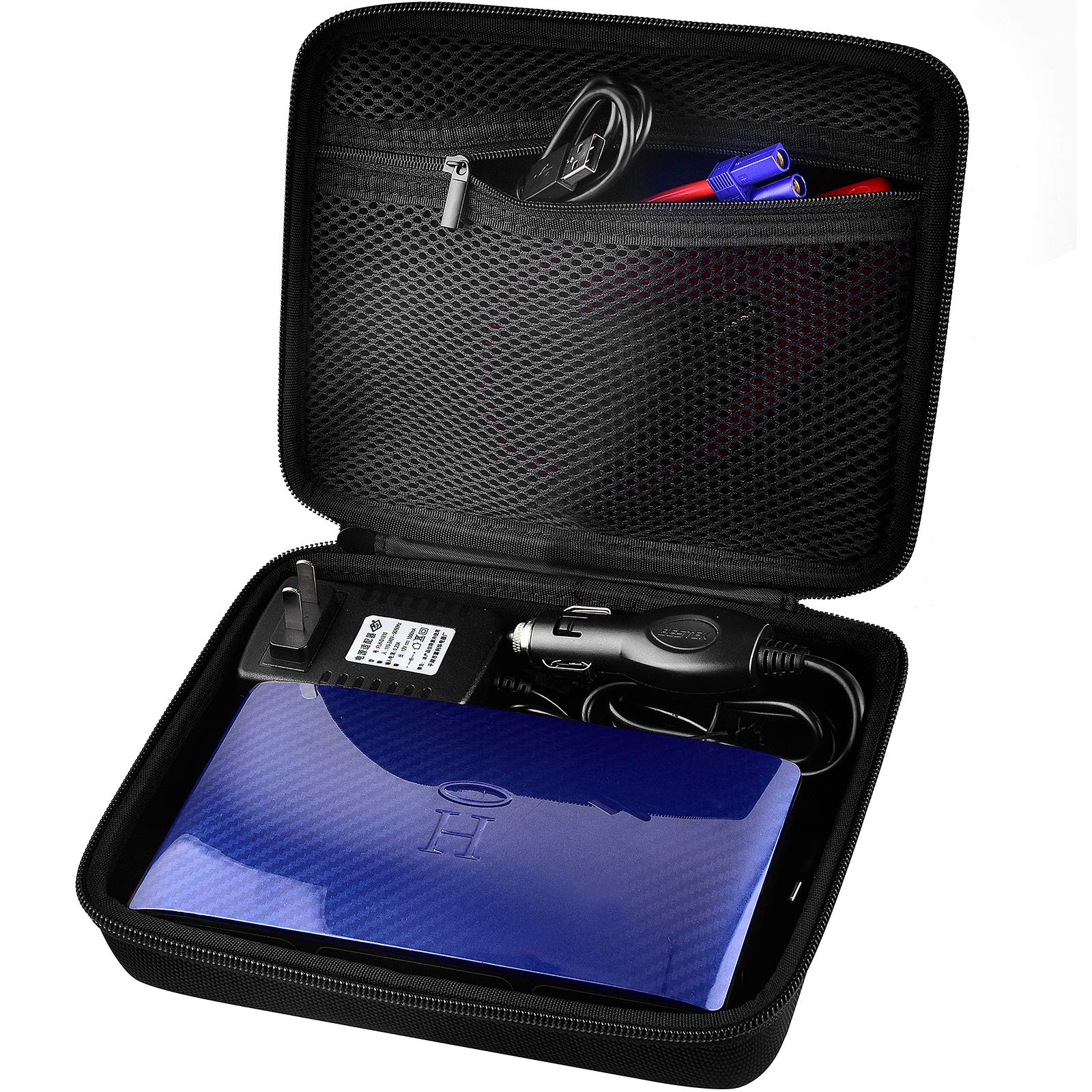 Case For Halo Bolt 58830/57720 Mwh Portable Phone Laptop Charger Car Jump Starter, Power Bank Storage Holder With Mesh Pocket For Ac Outlet, Car Charger And Accessories (Not For Halo Bolt Air)