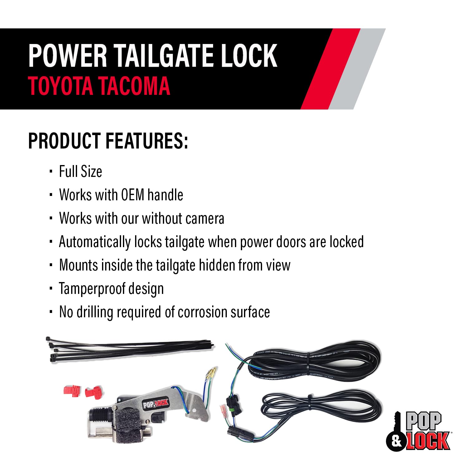 Pop & Lock – Power Tailgate Lock For Toyota Tacoma, Fits Models 2005 To 2015 (Pl8521)
