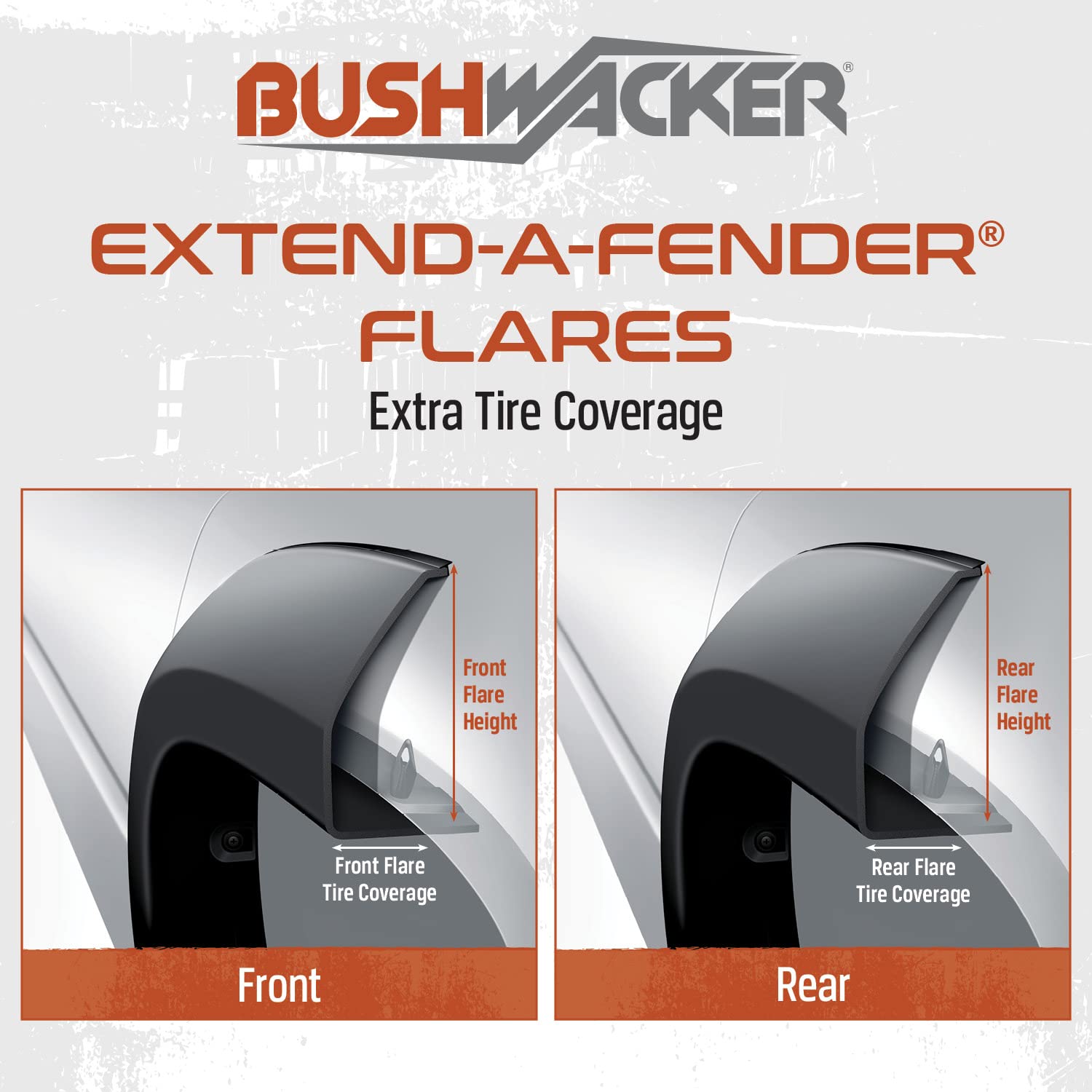 Bushwacker Extend-A-Fender Extended Front & Rear Fender Flares | 4-Piece Set, Black, Smooth Finish | 20936-02 | Fits 2015-2017 F