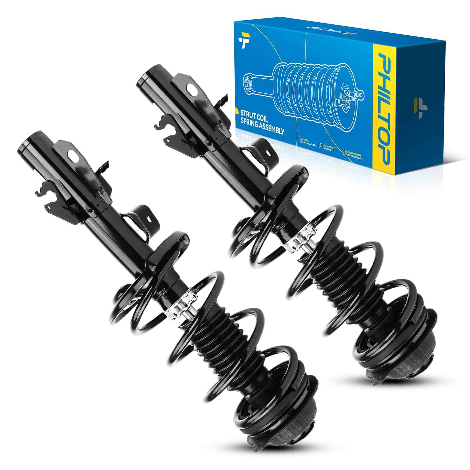 PHILTOP Front Complete Struts Assembly with Coil Spring For 2013-2016 Dodge Dart 272641/272642-Quick Loaded Suspension