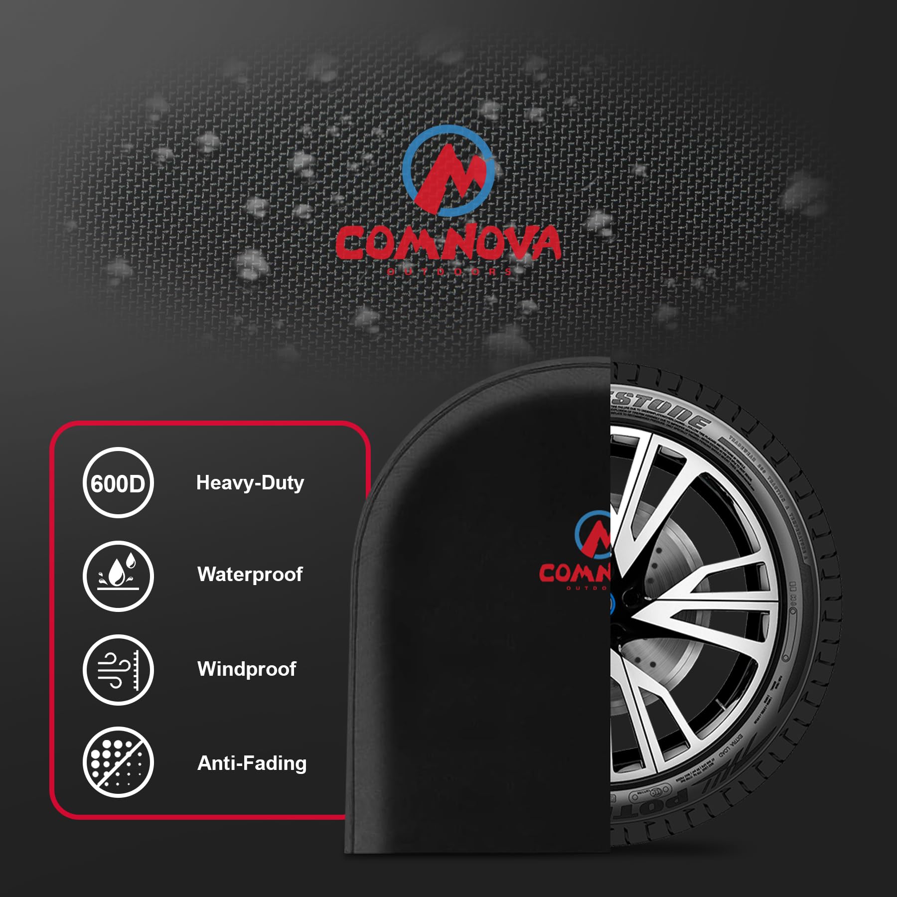Comnova Rv Tire Covers 2 Pack - 600D Tough Tire Wheel Cover Protector For Rv, Truck, Suv, Trailer, Camper, Motorhome, Boat And Van, Heavy Duty & Waterproof Tire Cover, Fits Tire Diameters 30-32 Inch
