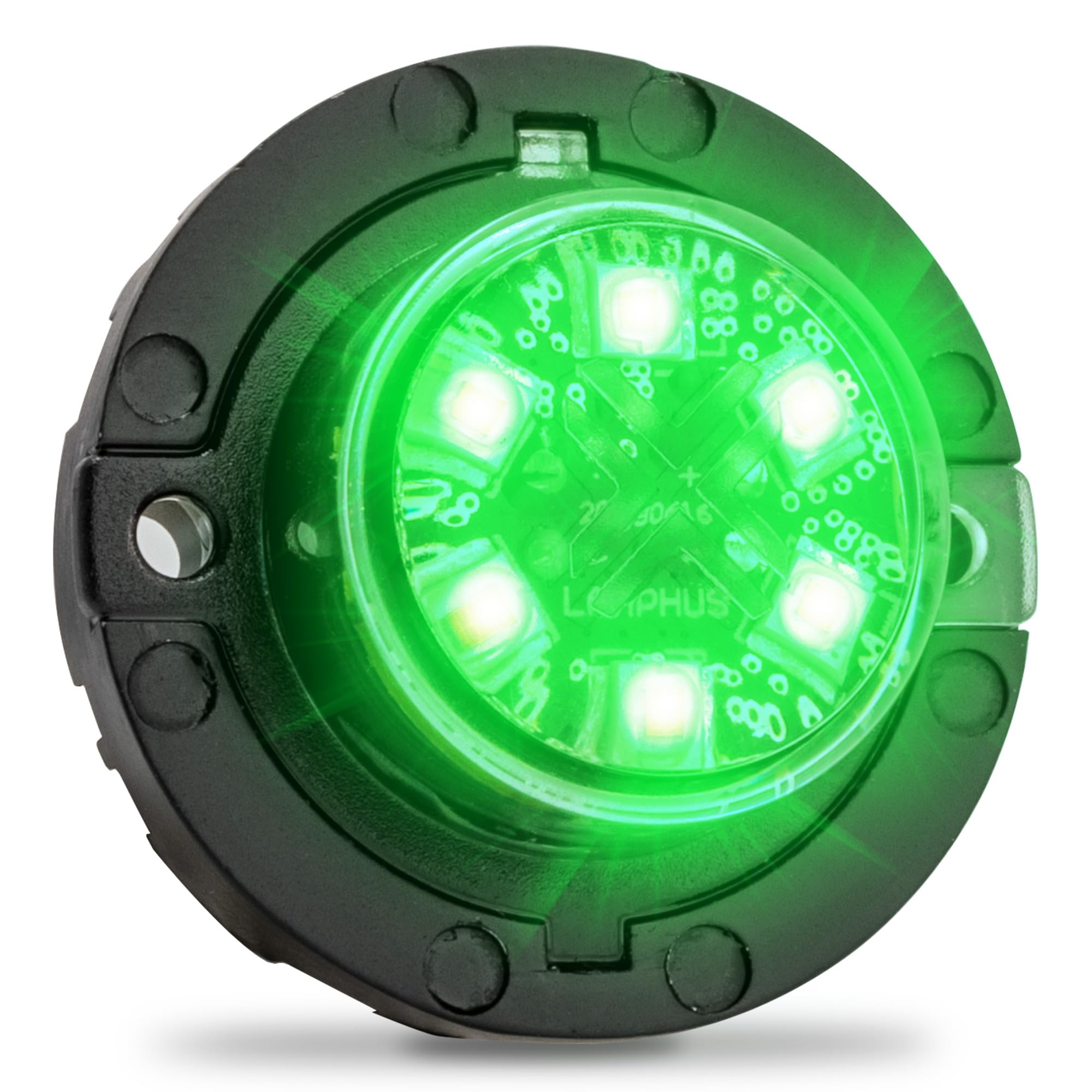 Lamphus SnakeEye III Green LED Hideaway Strobe Light, IP67 Waterproof, 72 Flash Modes, Multi-Sync-Able, Steady Override, 6 High-