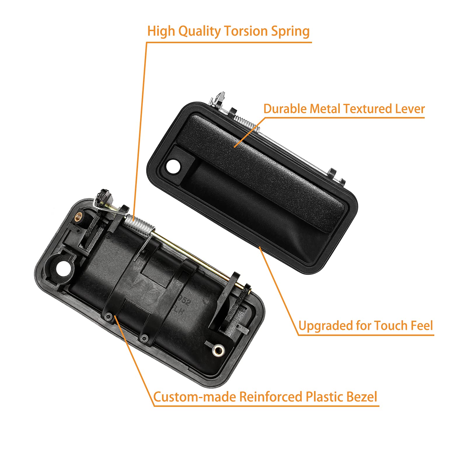 Metal Exterior Door Handle, Compatible With 1988-2001 Chevy Gmc K1500 2500 3500, C1500 2500 3500, Suburban, Tahoe, Yukon, Cadill