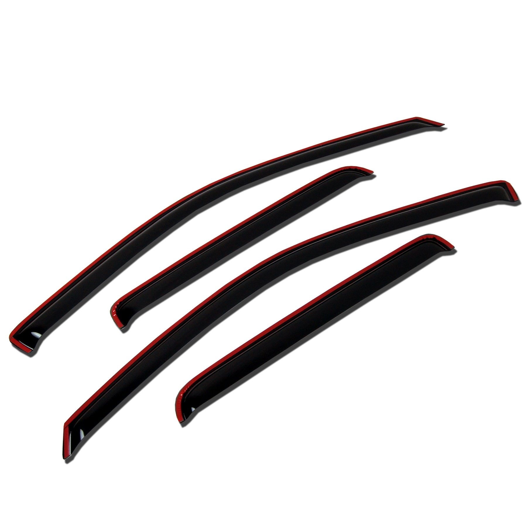 TuningPros WV-156i-2 In-Channel Window Visor Deflector Rain Guard Dark Smoke 4-pc Set