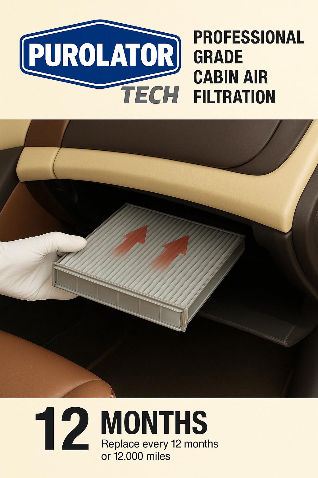 Purolator TC38222 PurolatorTECH Cabin Air Filter Compatible With 2001-2007 Toyota Highlander, 1999-2003 Lexus RX300 and 2001-200