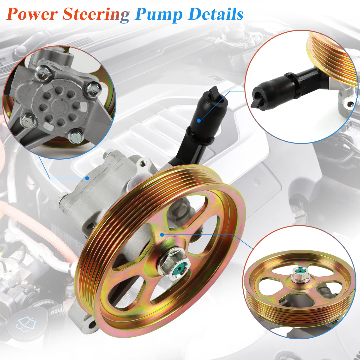 Daysyore 21-5494 Power Steering Pump With Pulley Fits For 2008-2012 Accord 3.5L For 2009-2011 Pilot For 2012 Crosstour Ex 3.5L F