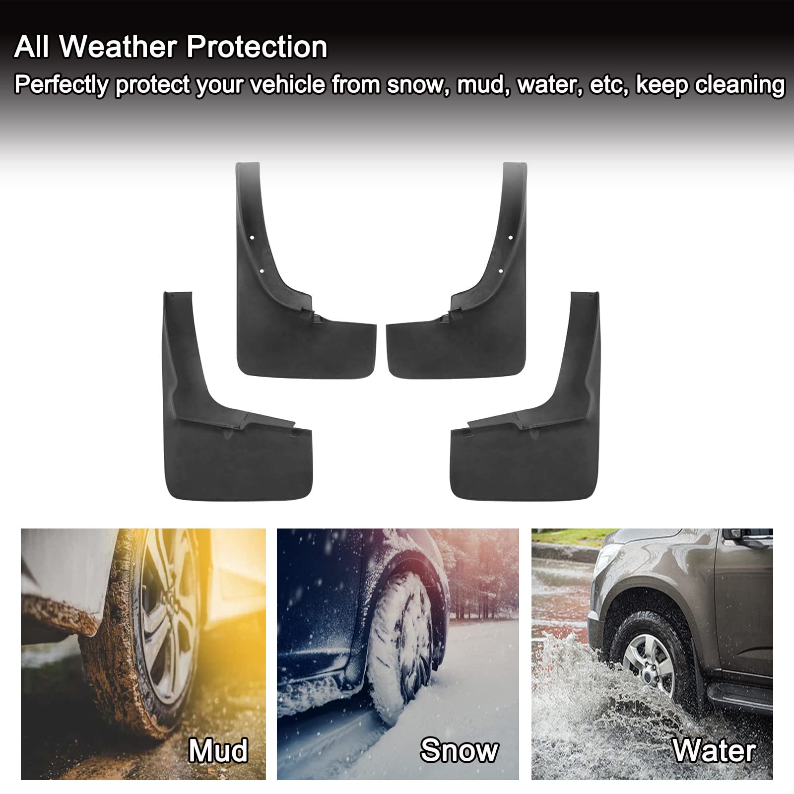 Tecoom Mud Flaps Splash Guards Compatible With Ford Ranger 2019 2020 2021 2022 2023, Heavy Duty Front And Rear Mud Flaps, Easy I