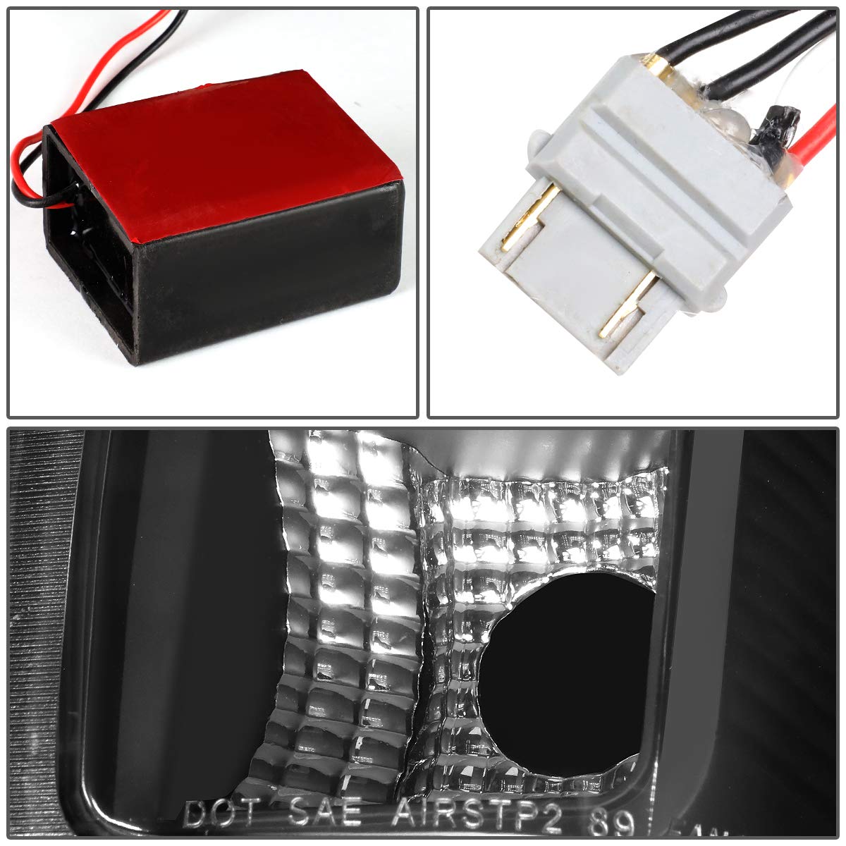 Dna Motoring Tl-F15094-Led-Bk-Cl Led Tail Light Assembly Driver & Passenger Side [Compatible With 90-96 Ford F150 / 90-97 F250 /