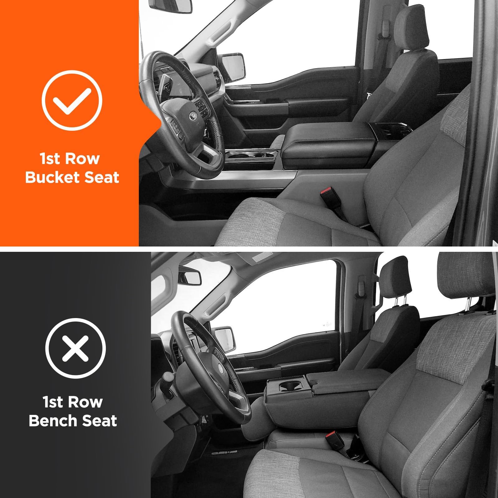 Super Cover for Ford F150 Seat Covers 2015-2025, Full Covered Leather Truck Pickup Seat Protectors Waterproof for F150 2024 2023