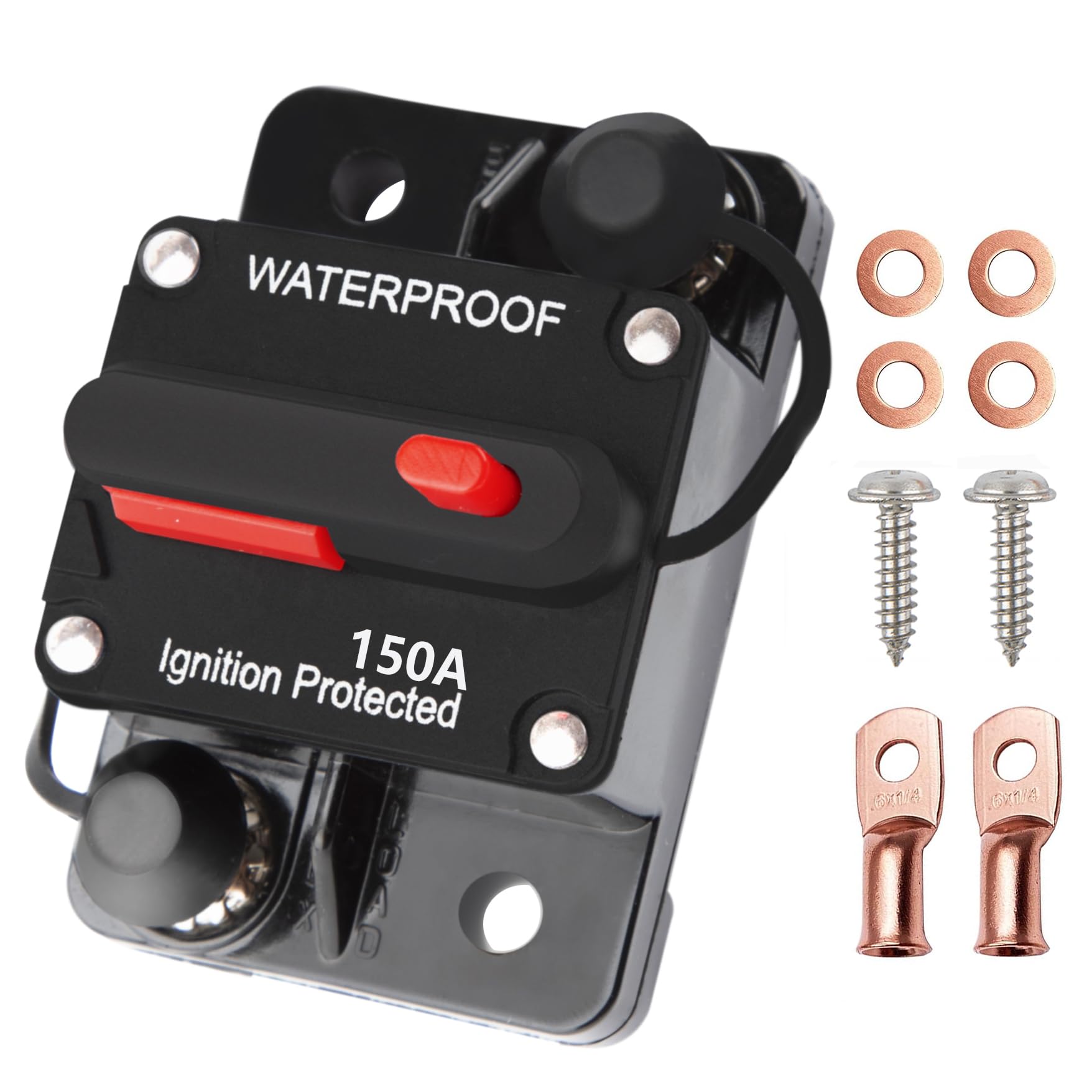 Tiwerlfe 150 Amp Circuit Breaker With Manual Reset Waterproof Inline Fuse For Car Marine Boat Trolling Motors Atv Manual Power P
