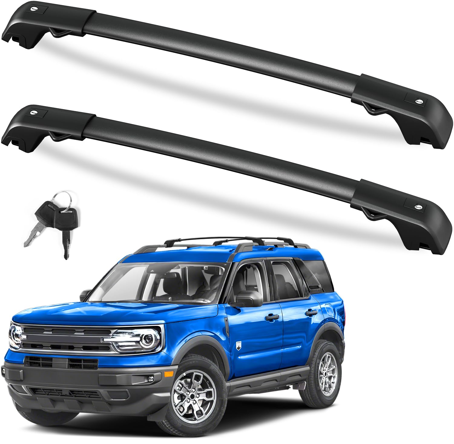 Fengyu Lockable Roof Rack Cross Bars 220Lb Compatible With Ford Bronco Sport Base & Bigbend & Outer Banks & Badlands & First Edi