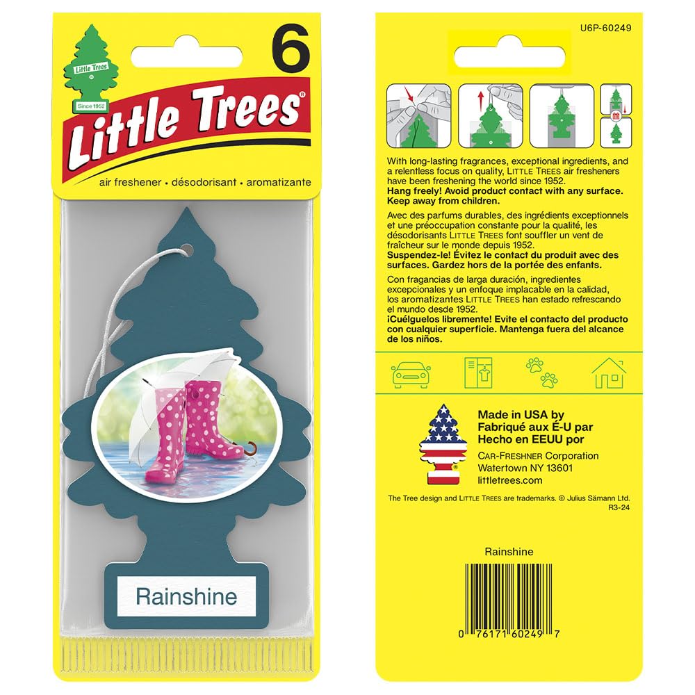 Little Air Fresheners Car Air Freshener. Hanging Tree Provides Long Lasting Scent For Auto Or Home. Rainshine, 24 Air Fresheners