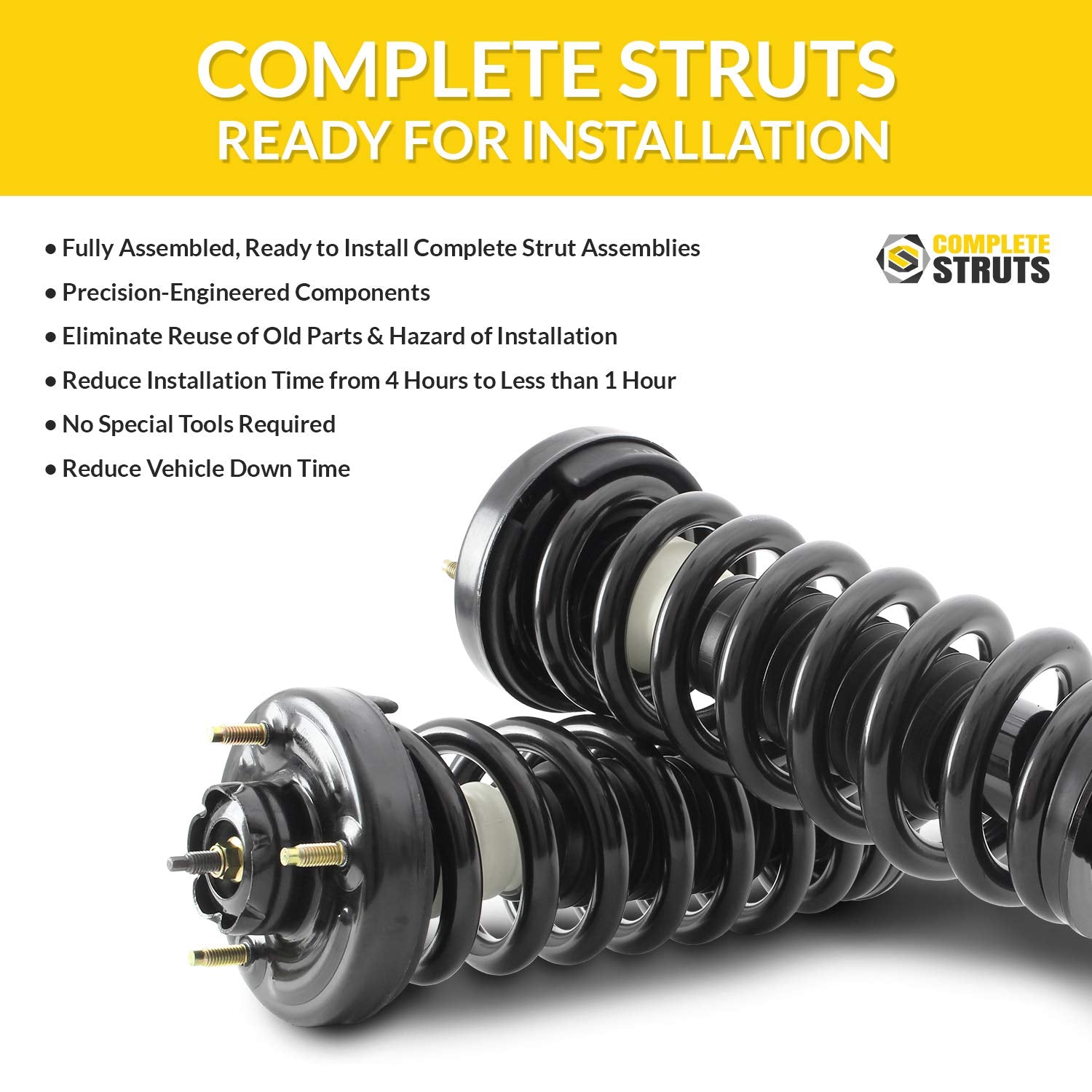 COMPLETESTRUTS - Front Complete Strut Assemblies with Coil Springs and Rear Shock Absorbers Replacement for 2012-2020 Nissan Ver
