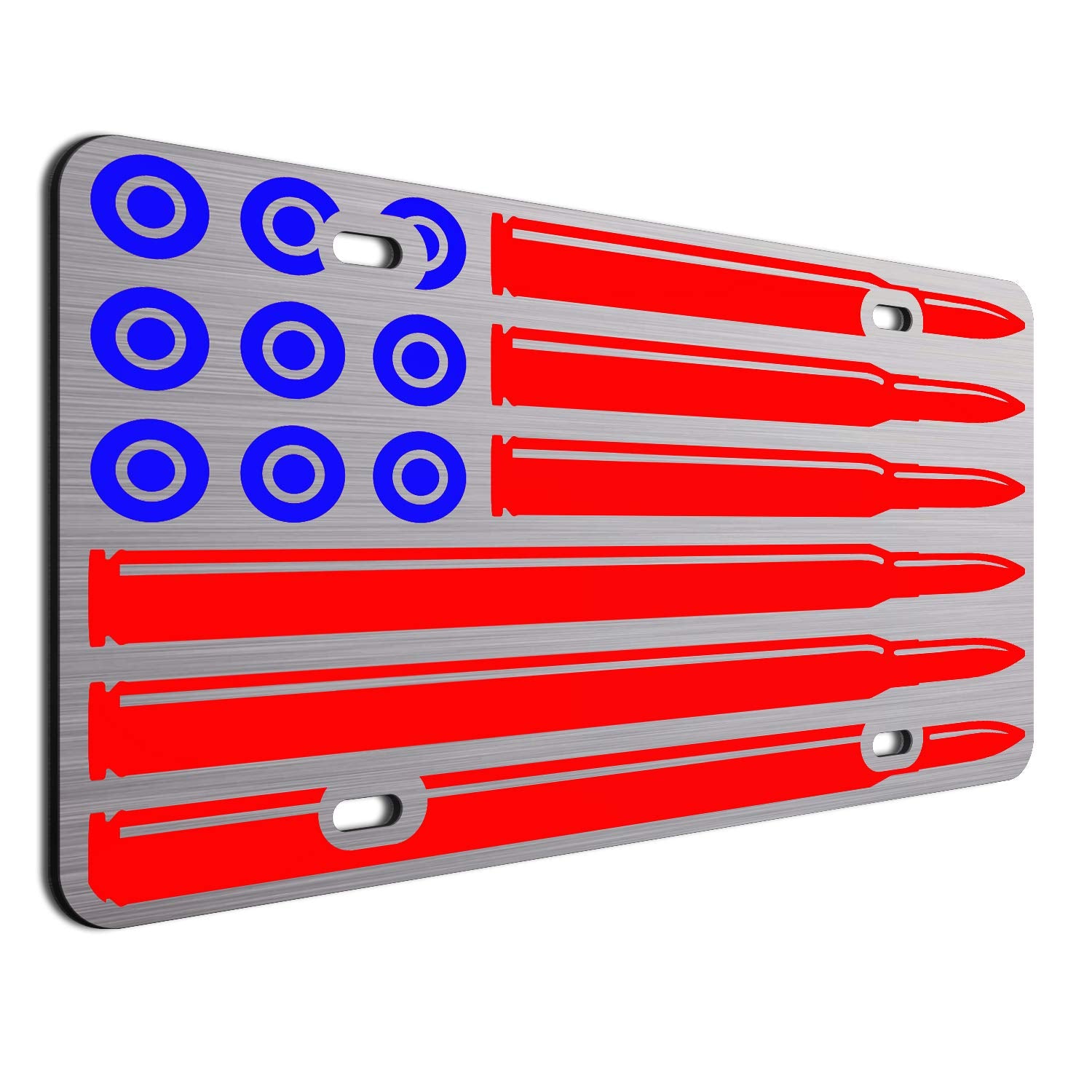 Jass Graphix Murica American Flag License Plate On 1/8 Inches Brushed Aluminum Composite Heavy Duty Patriot Usa Car Tag Murica O