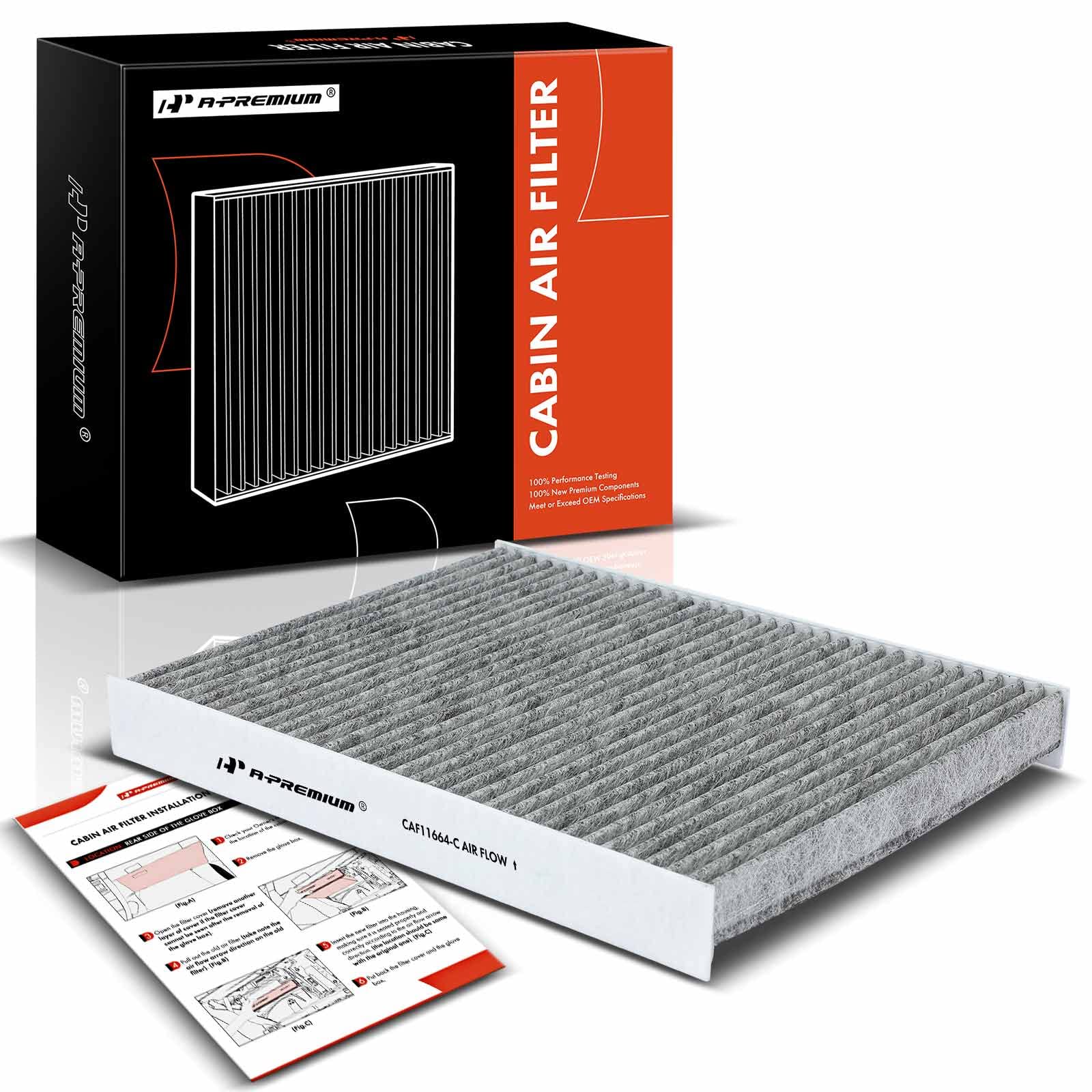 A-Premium Cabin Air Filter with Activated Carbon Compatible with Hyundai Santa Fe 2009-2011 & Kia Sorento 2011-2015, Replace# 97