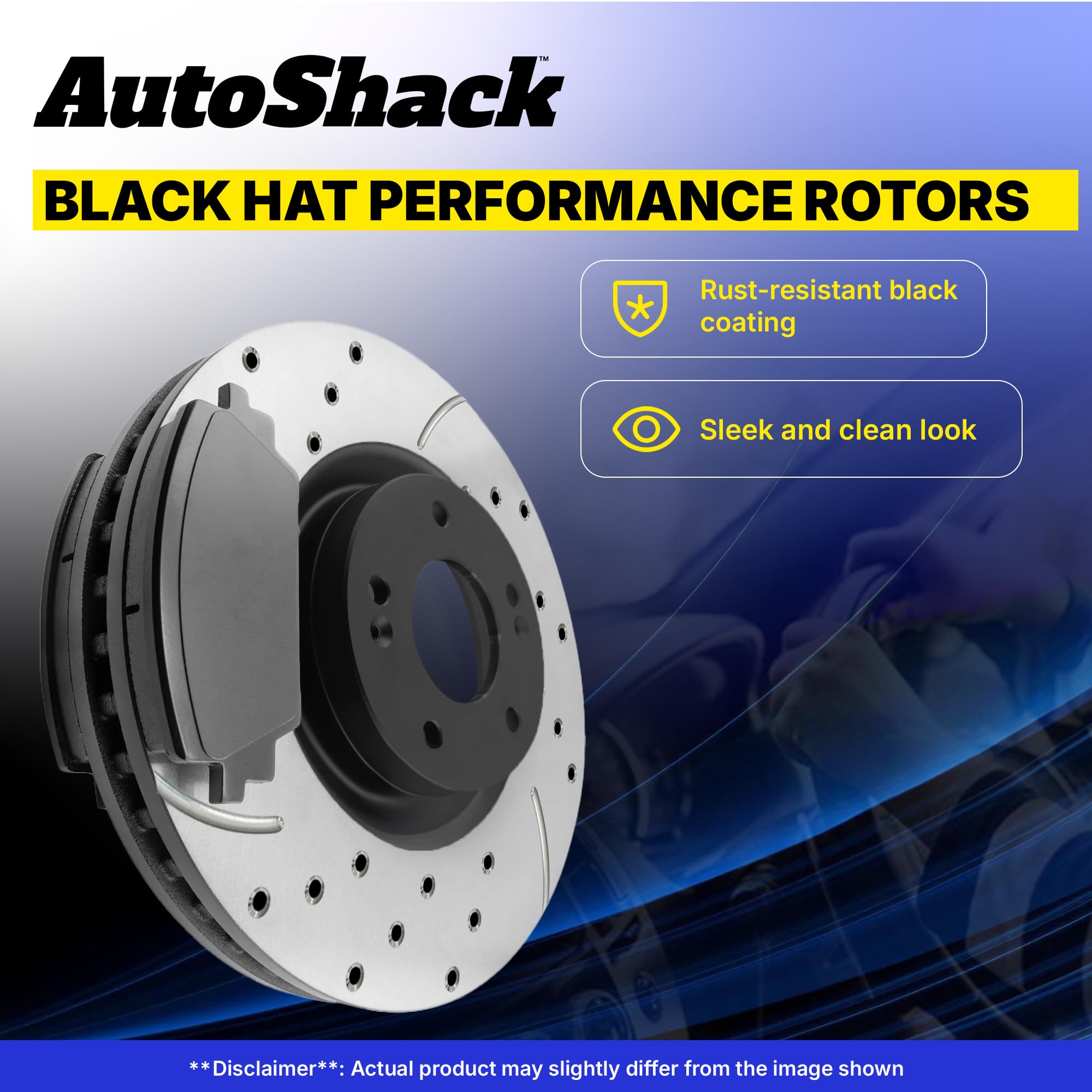 Autoshack Pair Of 2 Rear Drilled And Slotted Brake Rotors Black And Ceramic Pads Set Driver And Passenger Side Replacement For Chevrolet Silverado 1500 Tahoe Suburban Gmc Sierra 1500 Yukon Xl Brkpk566