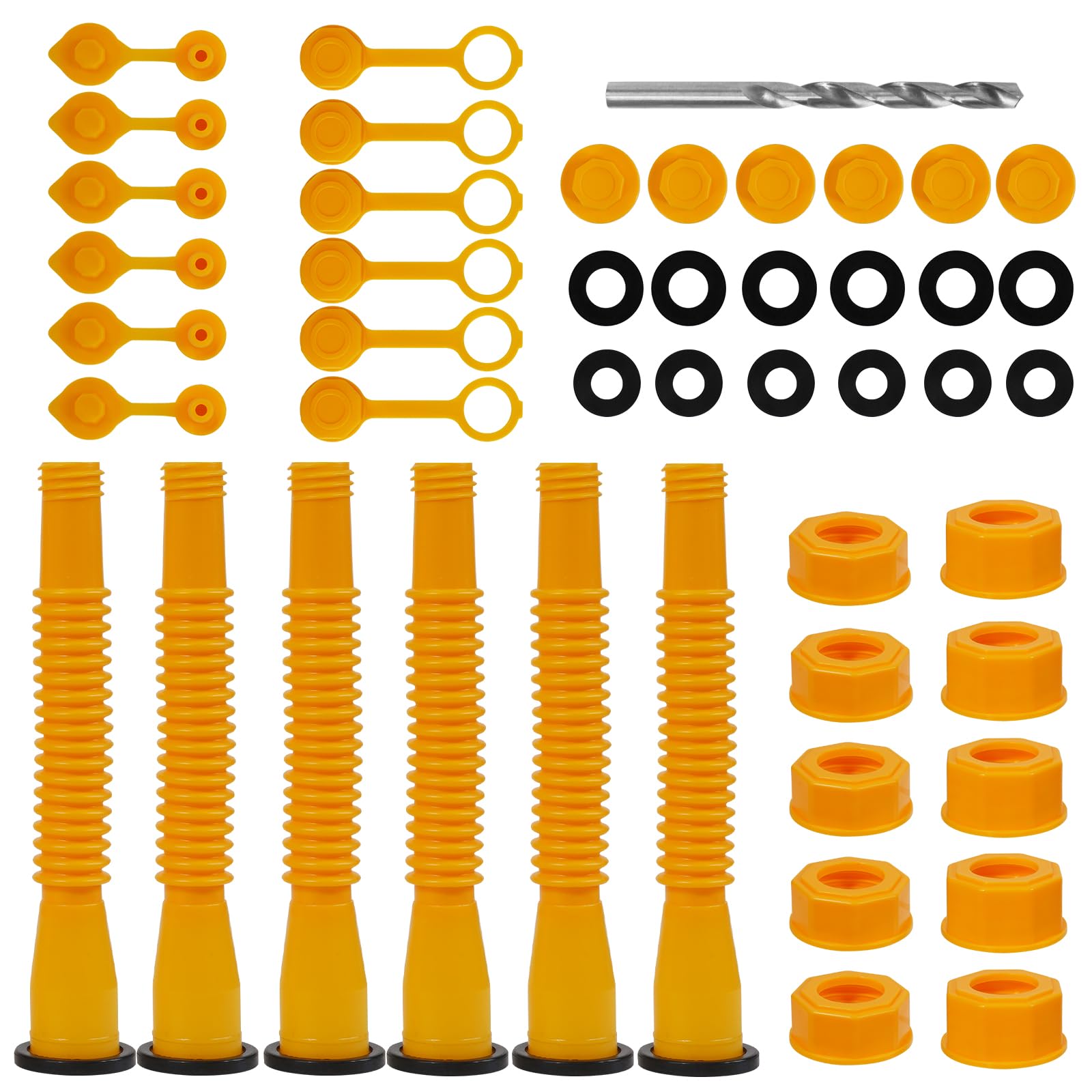 49 Pcs Gas Can Spout Replacement Kit,Gas Can Spout Replacement Fits 5 Gallon Gasoline Cans,With Flexible Nozzles,Screw Collar Ca