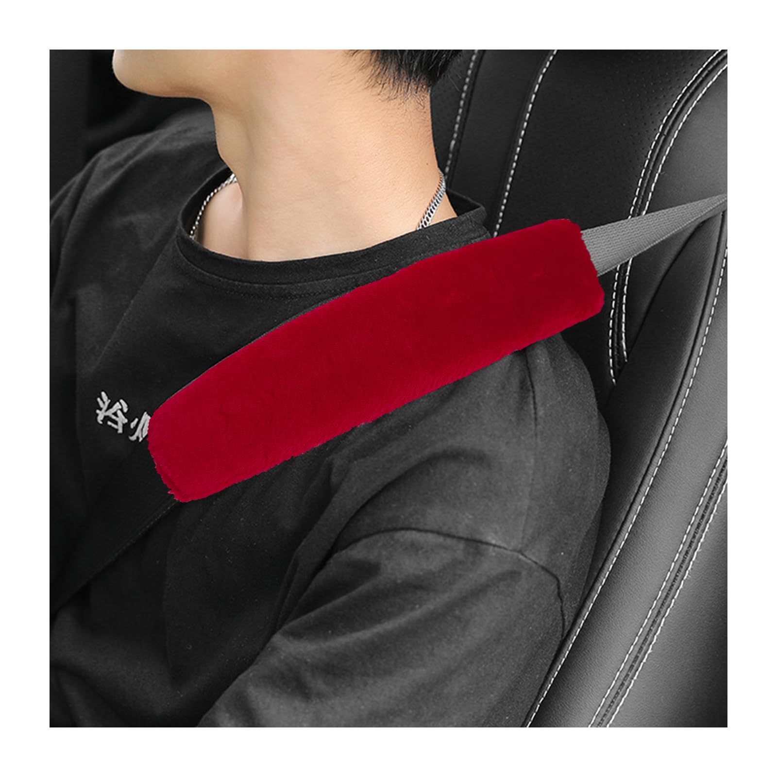 Ziciner 2 Packs Car Seatbelt Covers Shoulder Pad, Universal Soft Faux Sheepskin Shoulder Cover for Comfortable Driving, Fluffy S