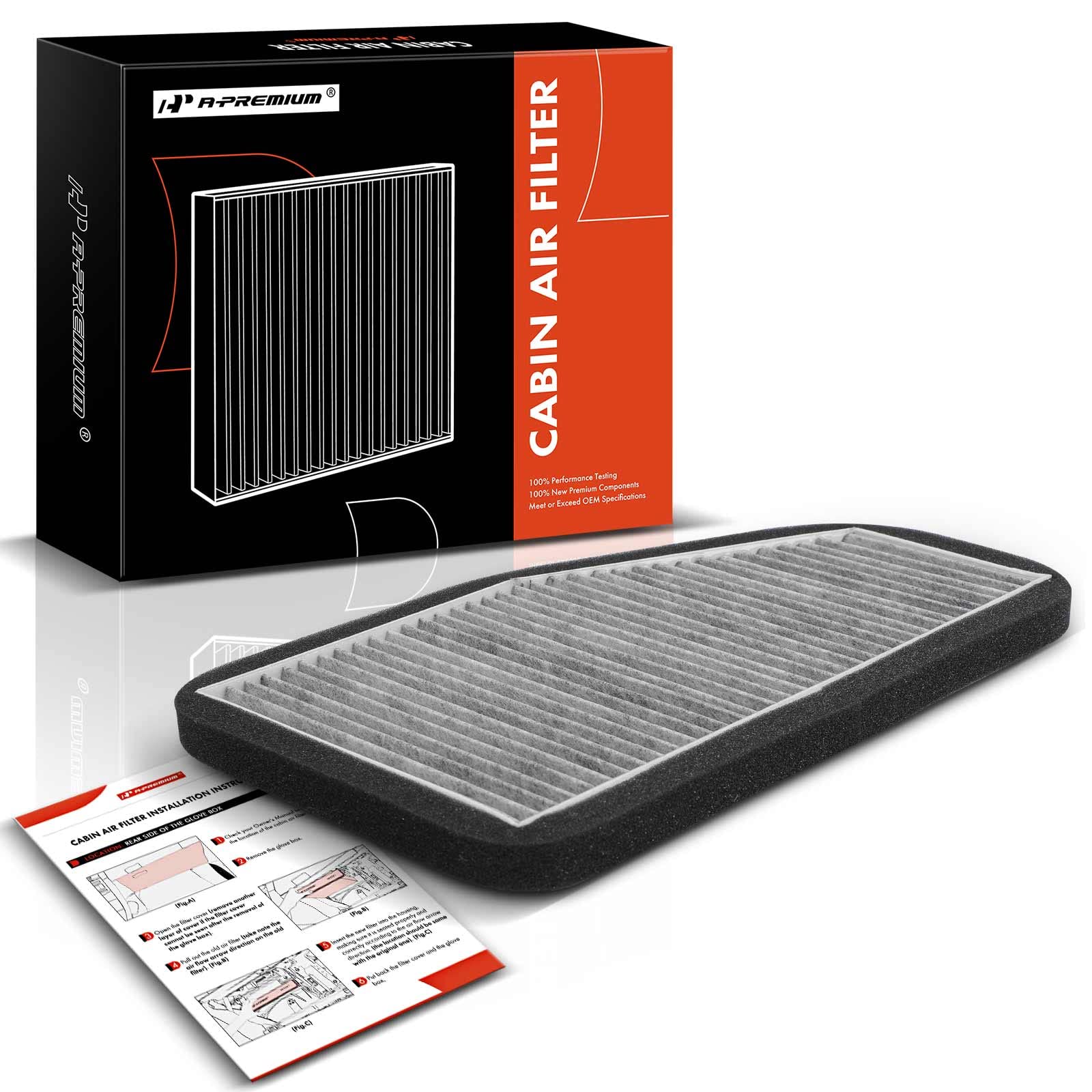 A-Premium Cabin Air Filter with Activated Carbon Compatible with Ford Escape 2007-2012 & Mazda Tribute 2008-2011 & Mercury Marin