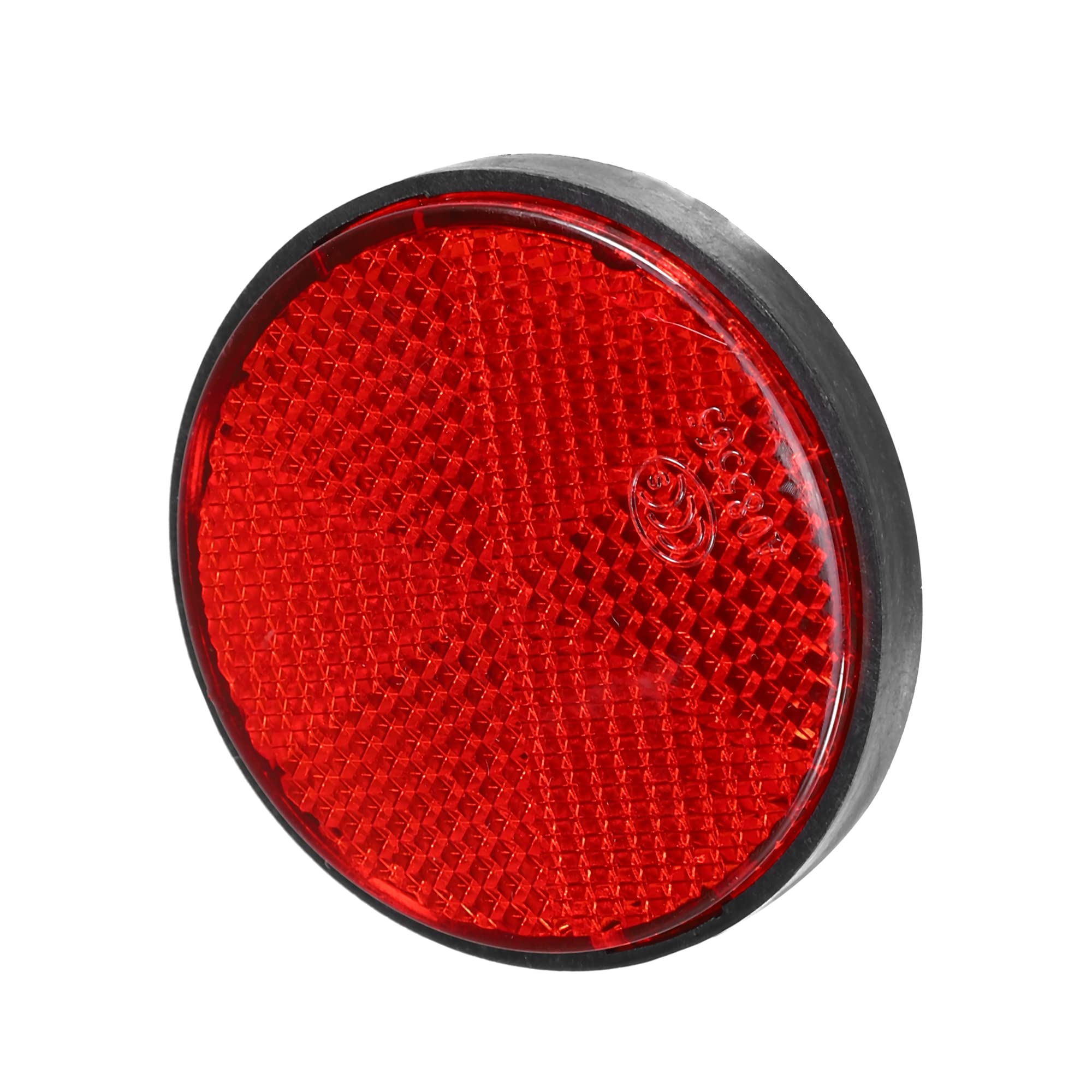 X Autohaux 8 Pcs Round Stick-On Safety Spoke Reflective Self Adhesive Reflector For Gate Posts Cars Trailer Motorcycle Trucks Boat Bicycle Bike Red