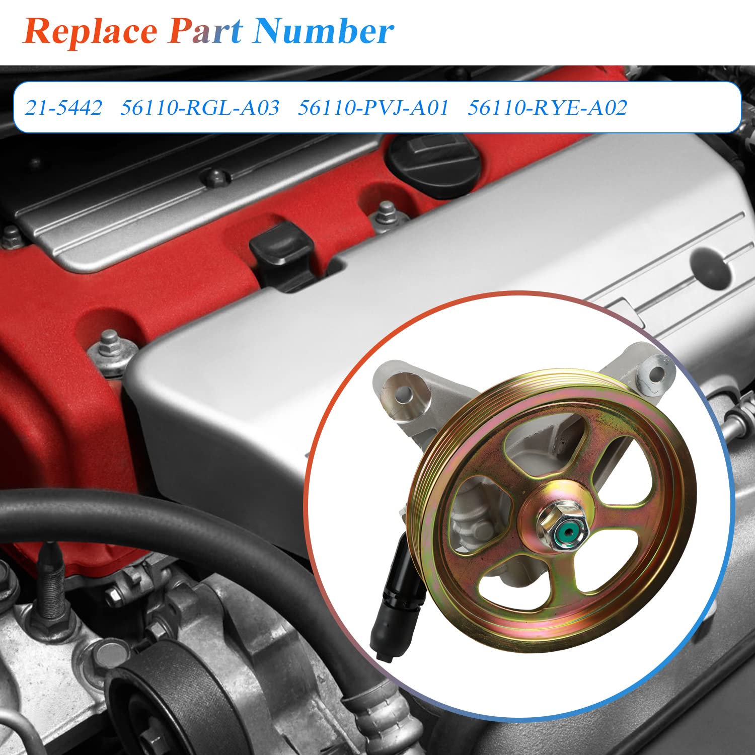 Daysyore 21-5494 Power Steering Pump With Pulley Fits For 2008-2012 Accord 3.5L For 2009-2011 Pilot For 2012 Crosstour Ex 3.5L F