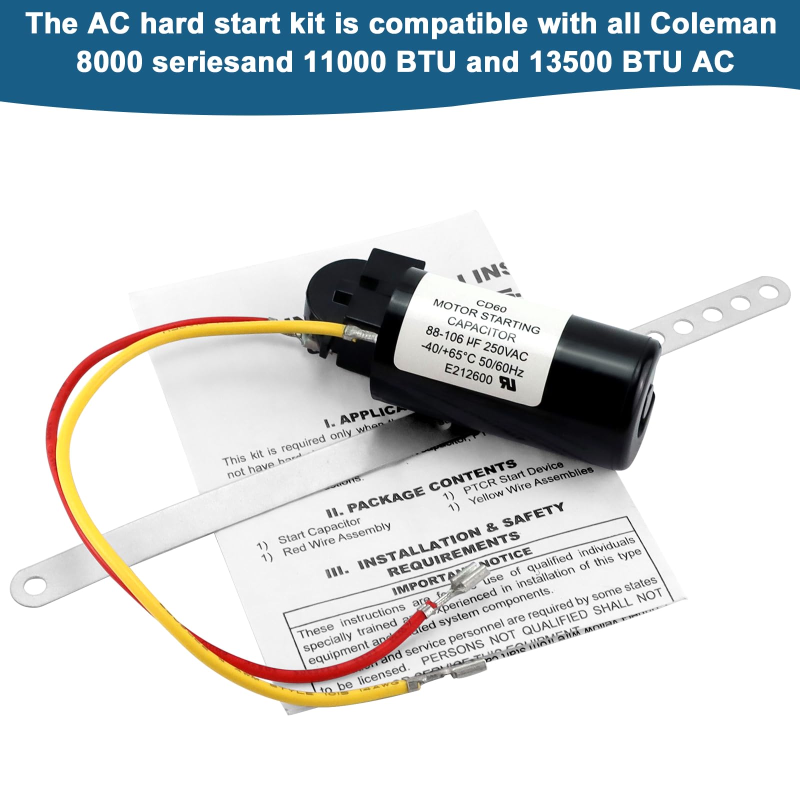 AMI PARTS 8333A9021 Air Conditioner Hard Start Kit for Coleman AC Models 8335-9021, 9333-9021 - Reliable Performance Replacement