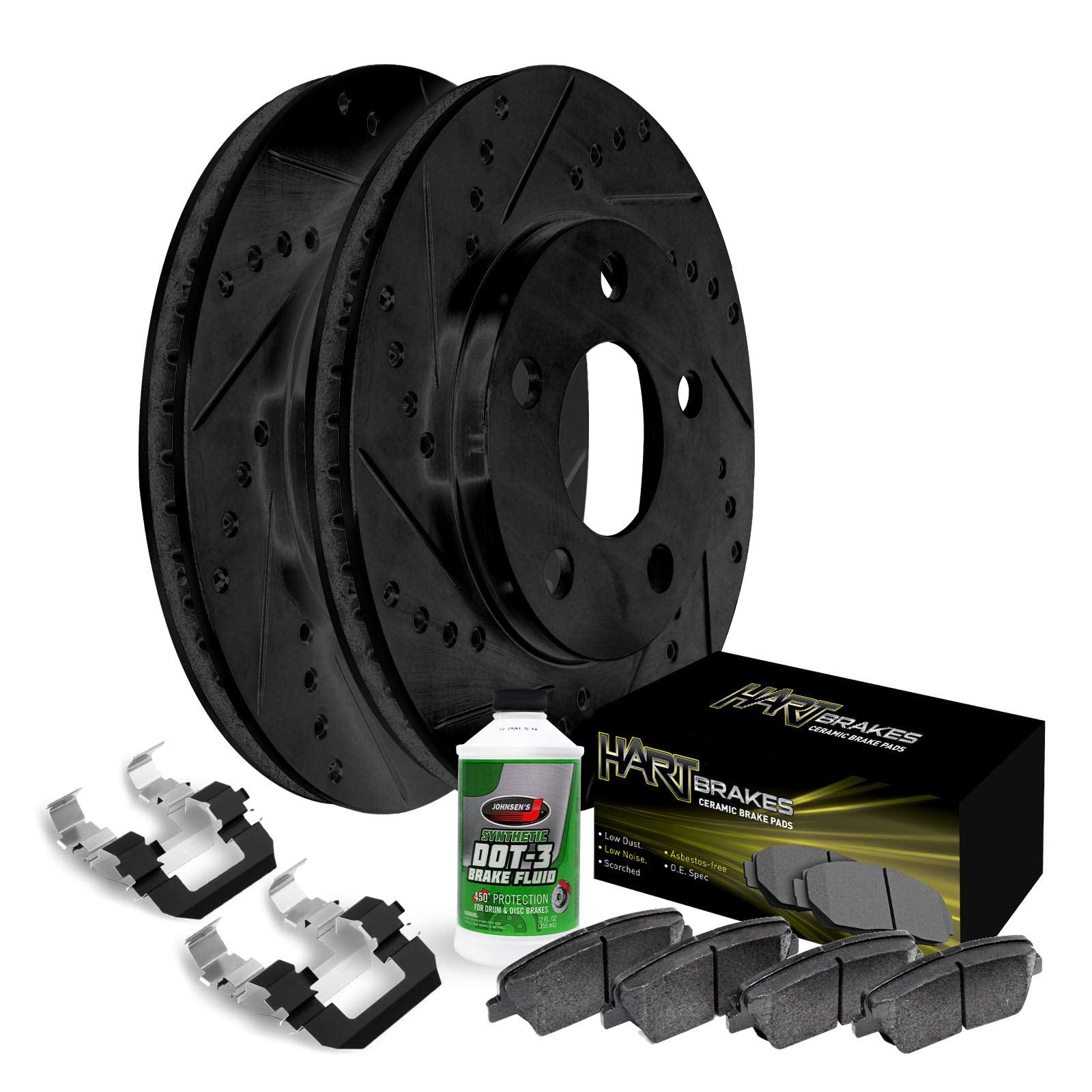 Hart Brakes Front Brakes And Rotors Kit |Front Brake Pads| Brake Rotors And Pads| Ceramic Brake Pads And Rotors - Bhcf.44179.02