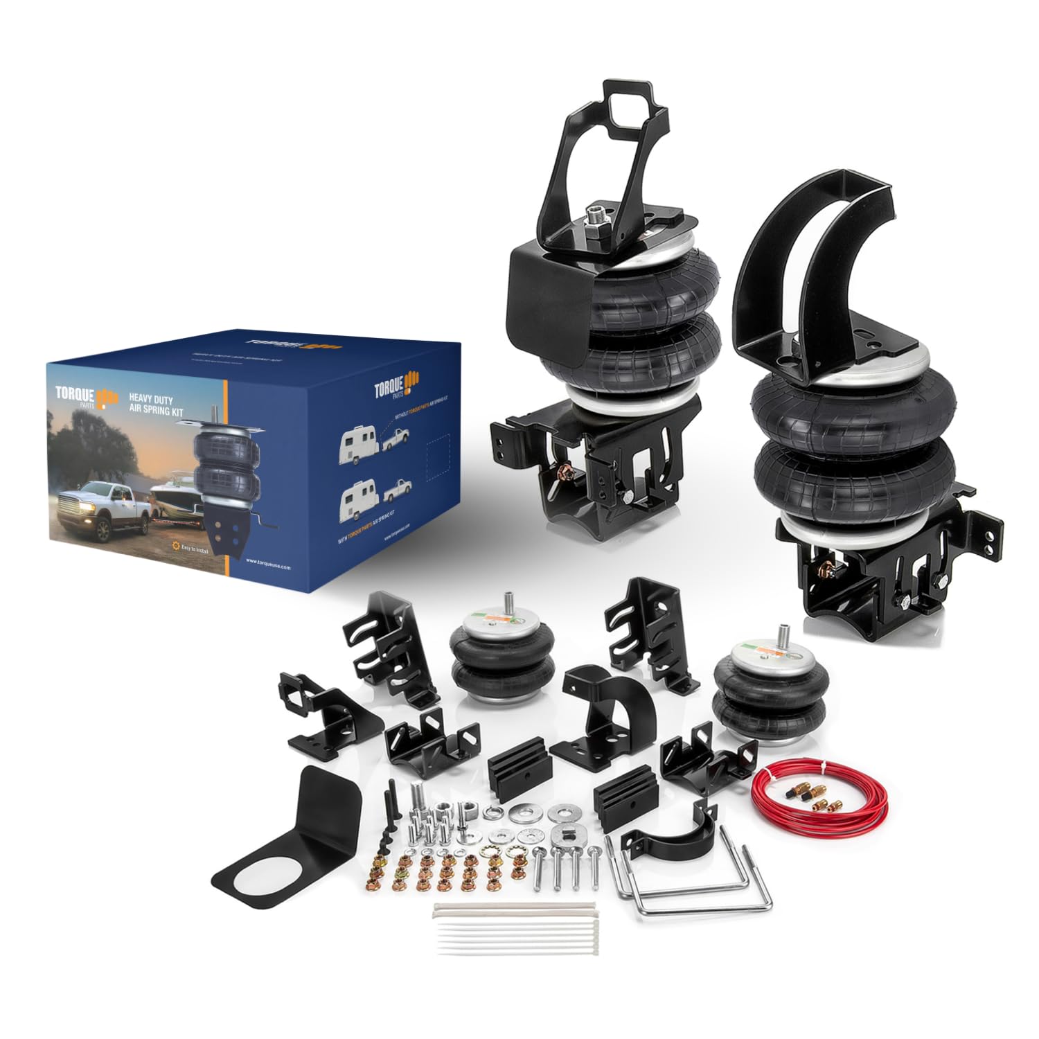 Torque Airbag Air Bag Suspension Kit For 2011-2016 Ford F250 F350 And 2011-2013 Ford F450 2Wd 4Wd F-250 F-350 Super Duty Rear Helper Bag Spring 5000 Lbs (Replaces Firestone Ride Rite 2597) (Tr2597)