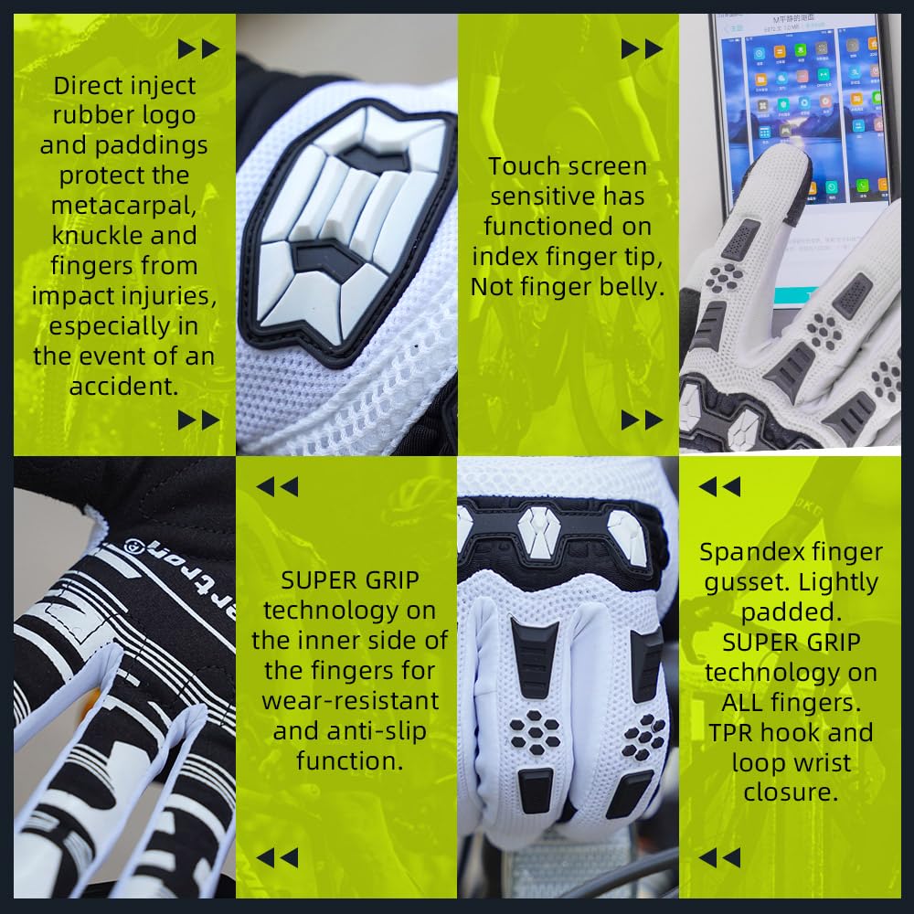 Seibertron Dirtpaw Unisex Bmx Mx Atv Mtb Racing Mountain Bike Bicycle Cycling Off-Road/Dirt Bike Gloves Road Racing Motorcycle M