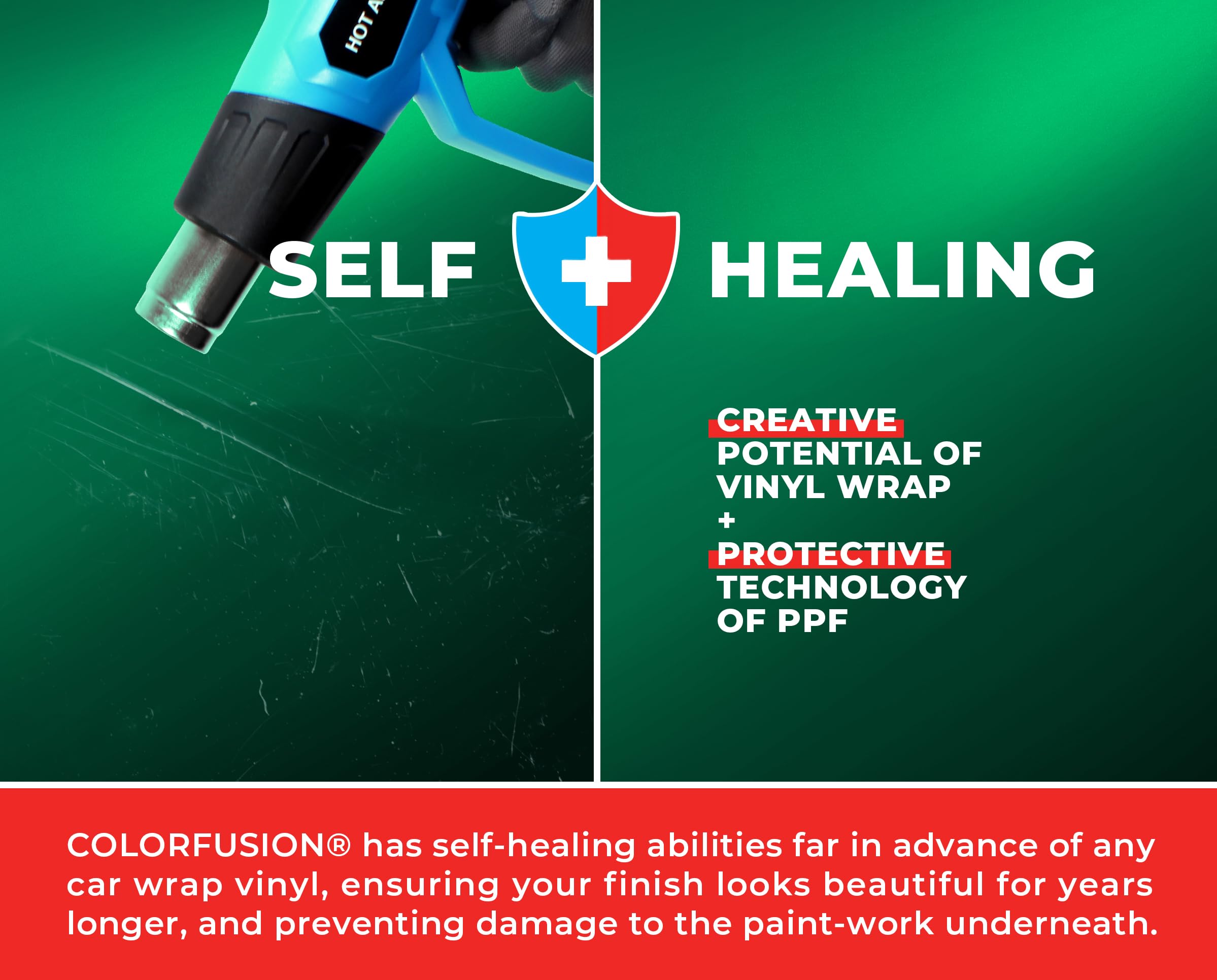 VViViD ColorFusion PPF Vinyl Car Wrap - Satin Chrome Stealth Green, 20ft x 5ft, Dry Apply