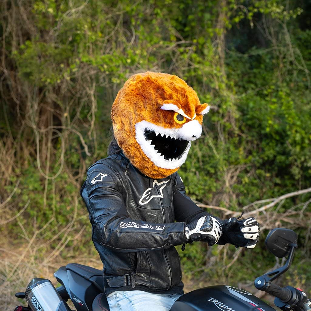 Moto Loot Helmet Cover For Motorcycle Helmet, Fun Rides And Gifts (Cover Only. Helmet Not Included) - Angry Teddy