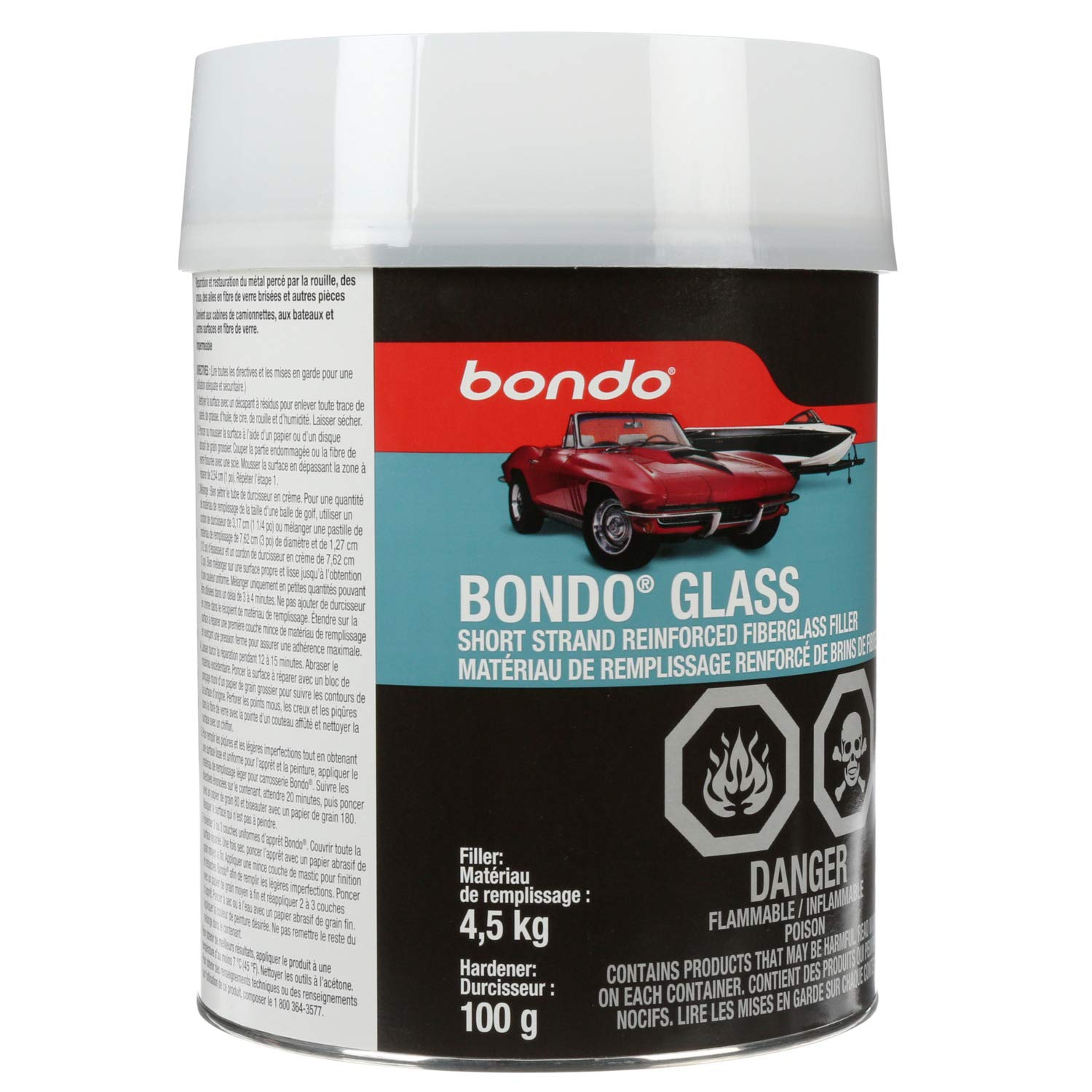Bondo Bondo-Glass Reinforced Filler, 1 Gallon, White, Model 274, Ideal for Durable Repairs