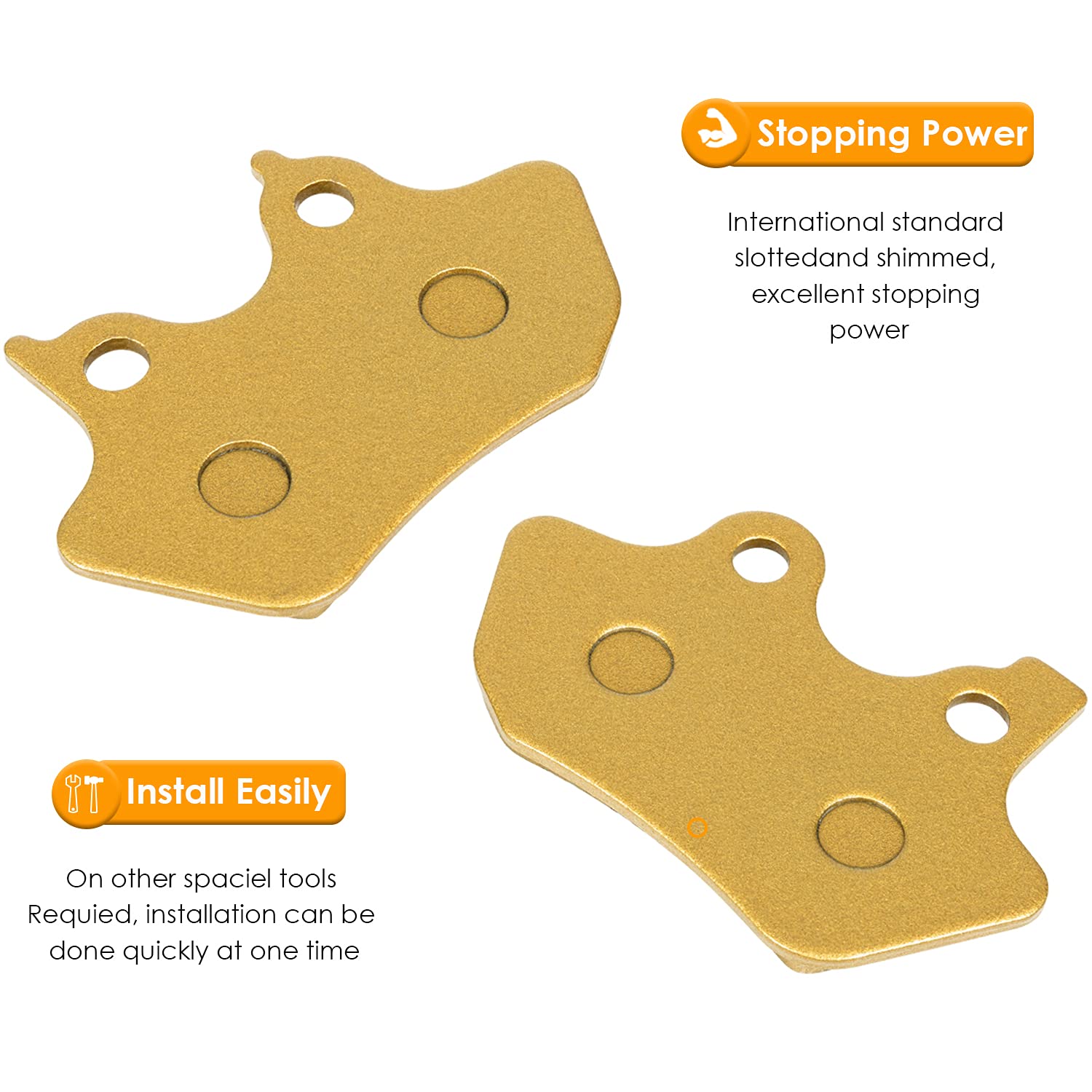 Brake Pads Heavy-duty Ceramics for Harley Davidson 2000-2007 Touring Flhtcu-i Electra Glide Ultra, 2 Front + 1 Rear Replacement