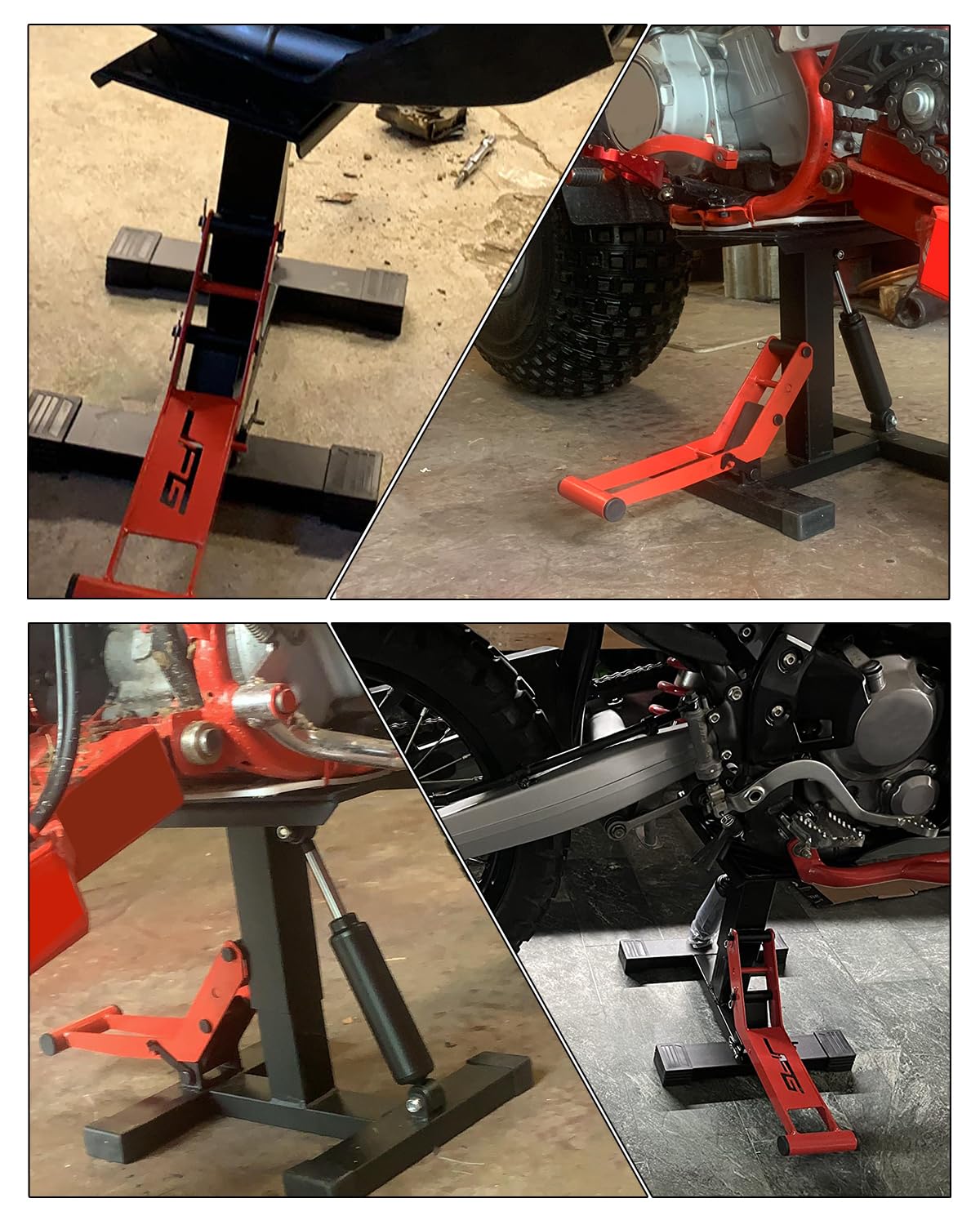Jfg Racing Motorcycle Dirt Bike Stand Lift Jack Hoist Table Height Adjustable Lifting Stand,Ideal For Dirt Pit Bike Repair&Maint