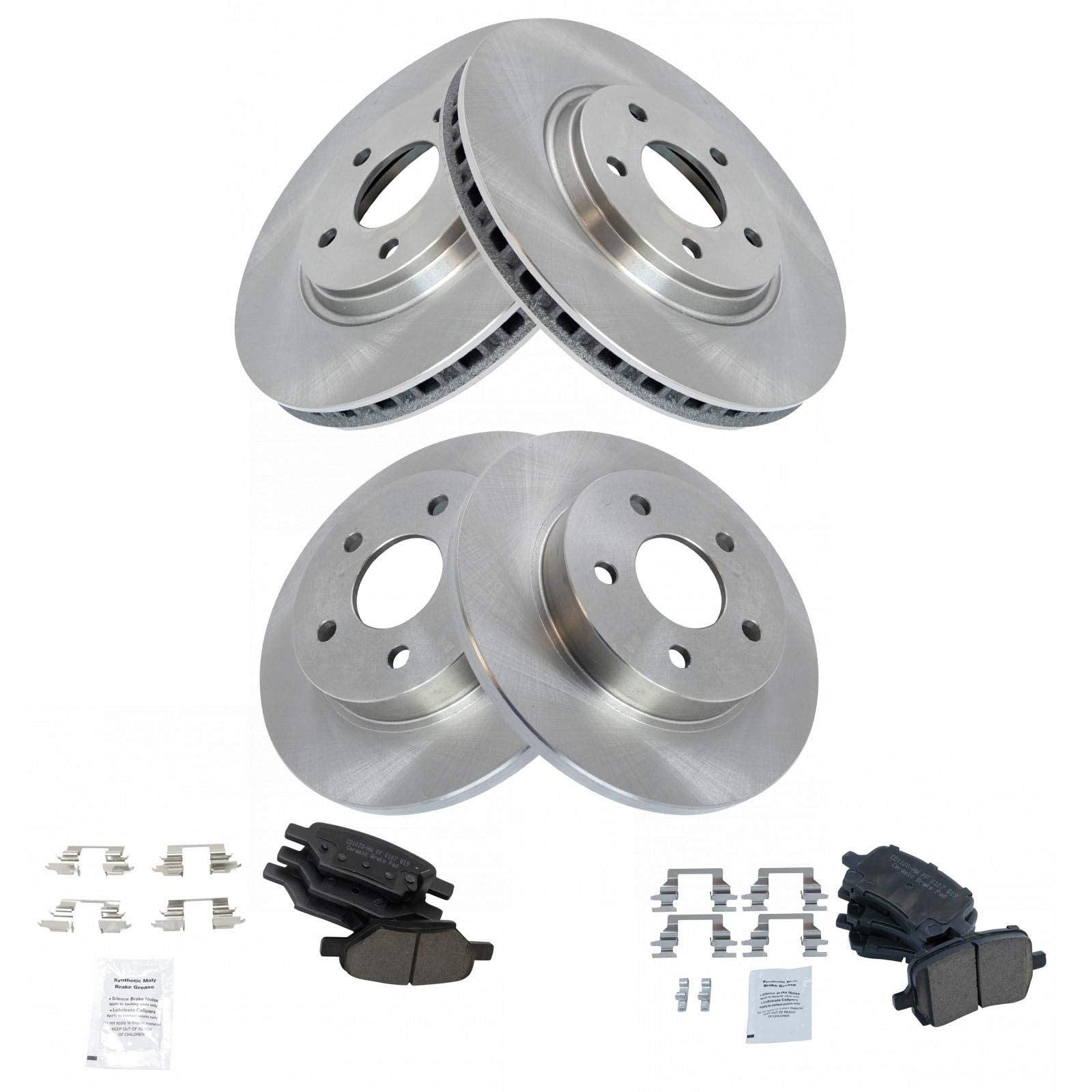 Trq Premium Ceramic Brake Pad & Rotor Front & Rear Kit For Chevy Pontiac