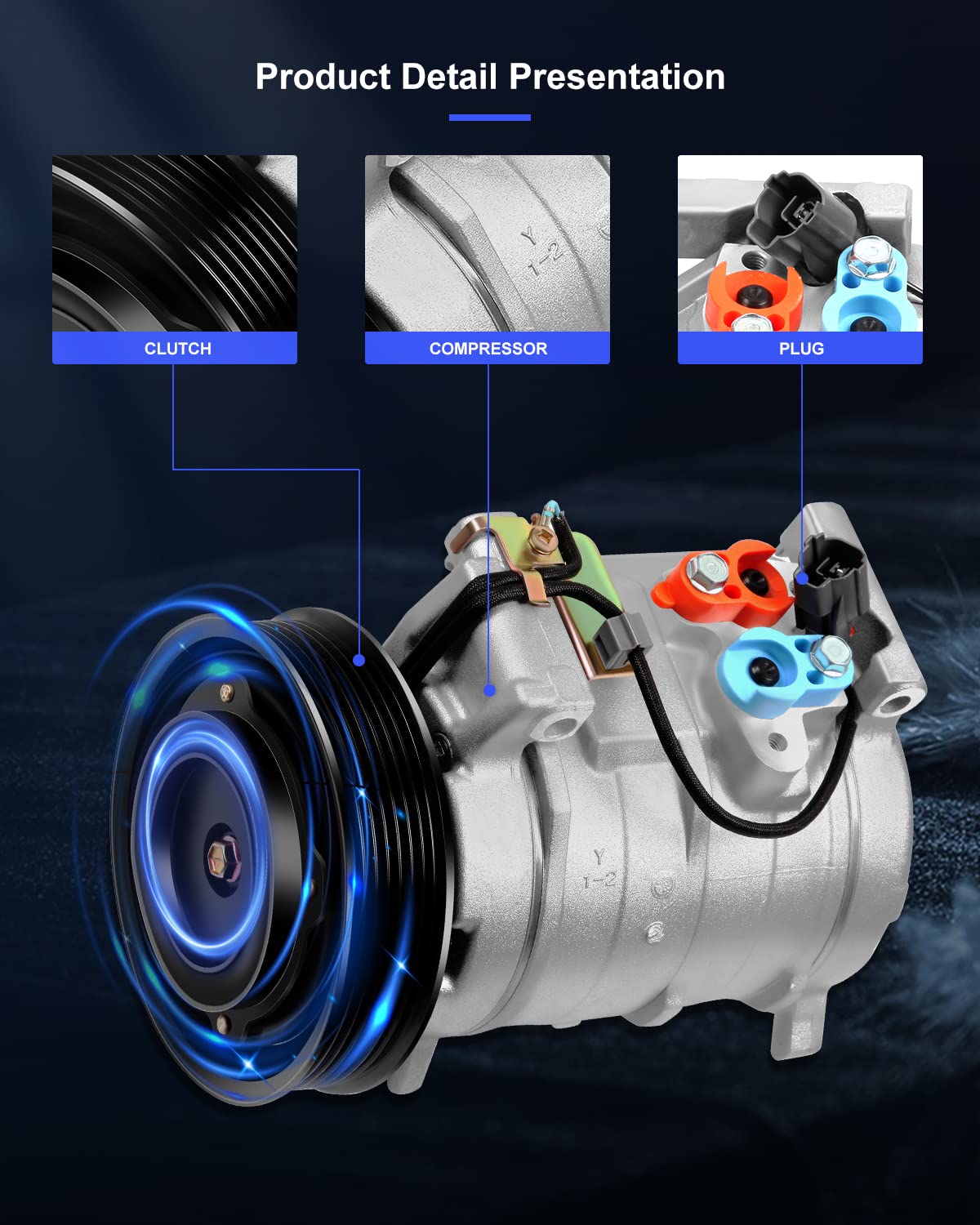 Eccpp A/C Compressor 2003-2007 For Honda For Accord 2.4L Ac Compressor With Clutch