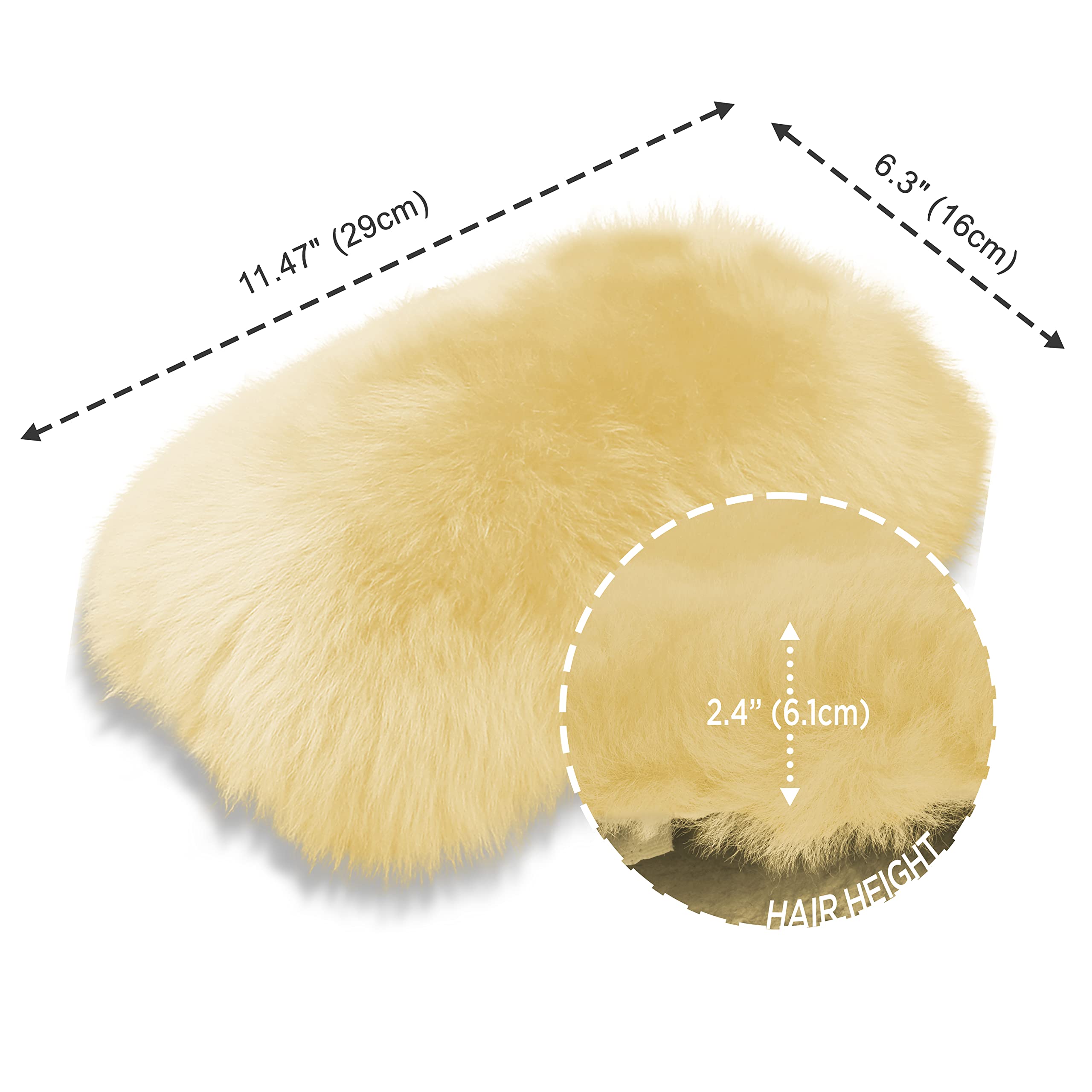 Andalus Brands Pure Australian Sheepskin Fluffy Car Center Console Cover, Luxurious Non-Shedding Furry Arm Rest Cover For Car, V